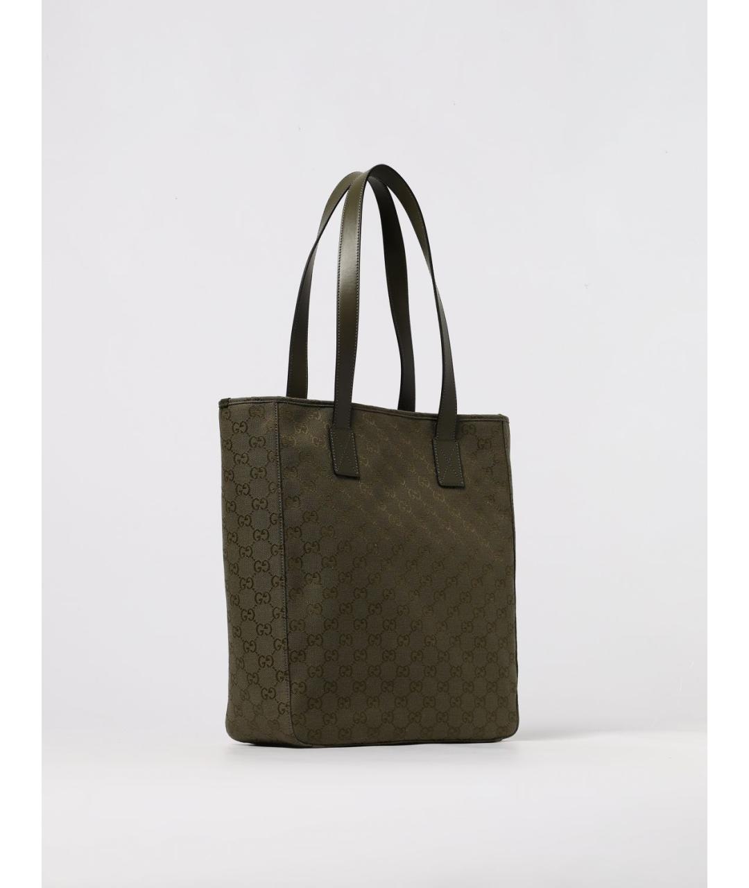 GUCCI Зеленая тканевая сумка тоут, фото 3