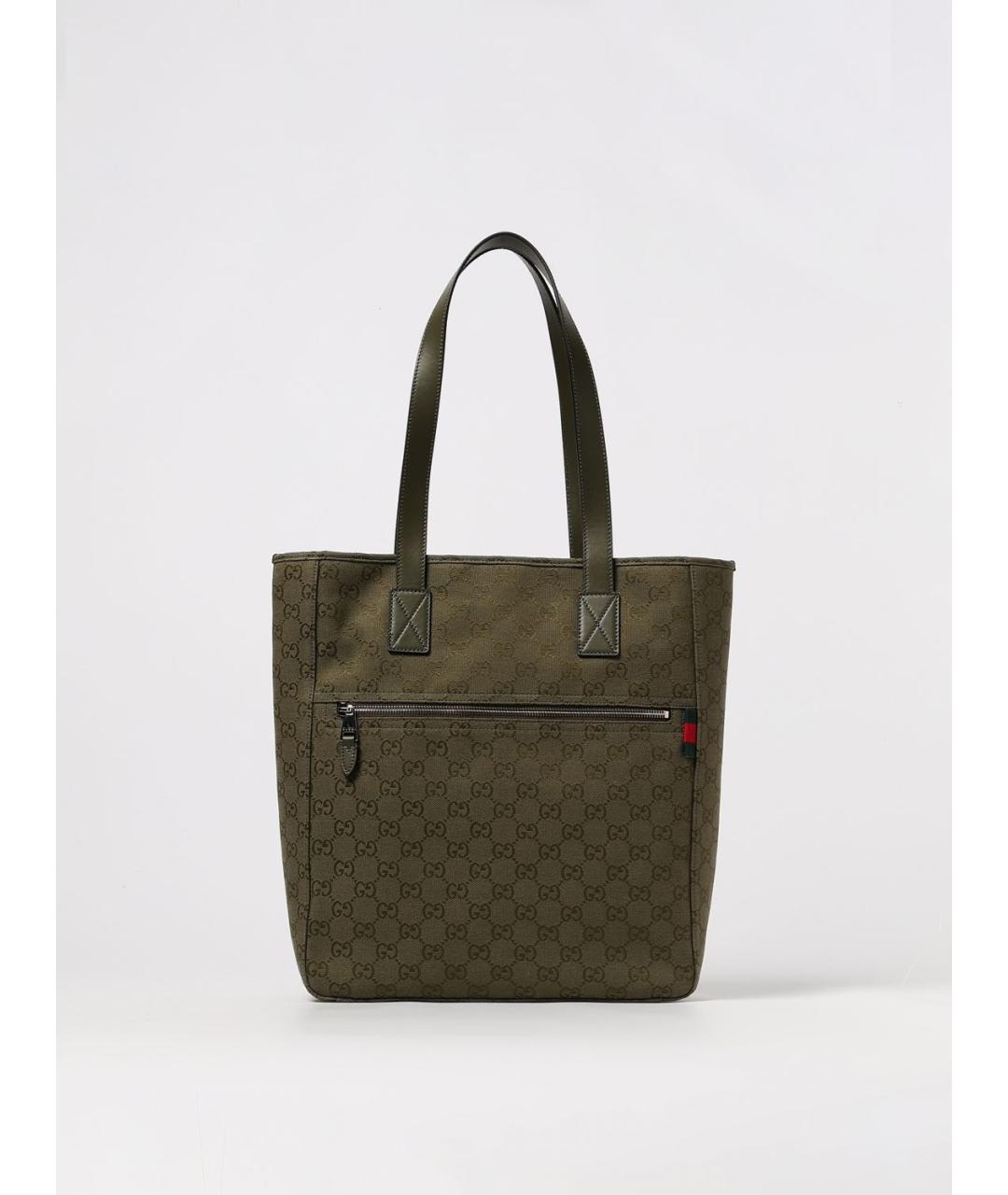 GUCCI Зеленая тканевая сумка тоут, фото 6