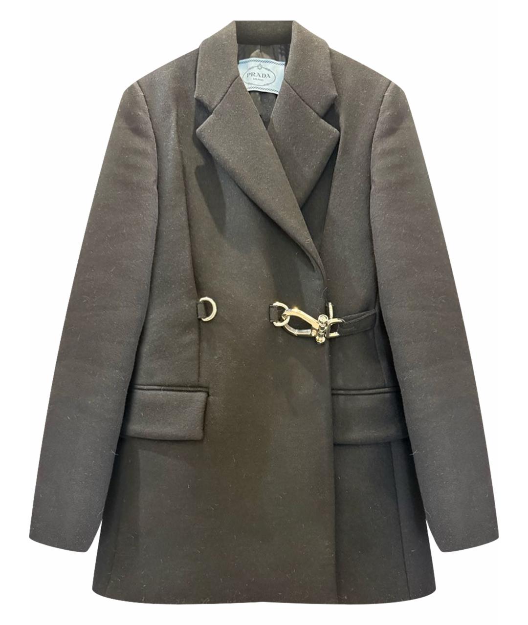 PRADA Черное вискозное пальто, фото 1