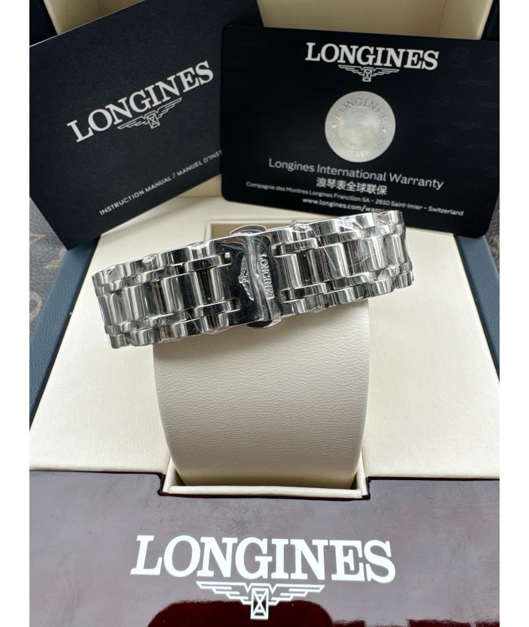 LONGINES Белые металлические часы, фото 7