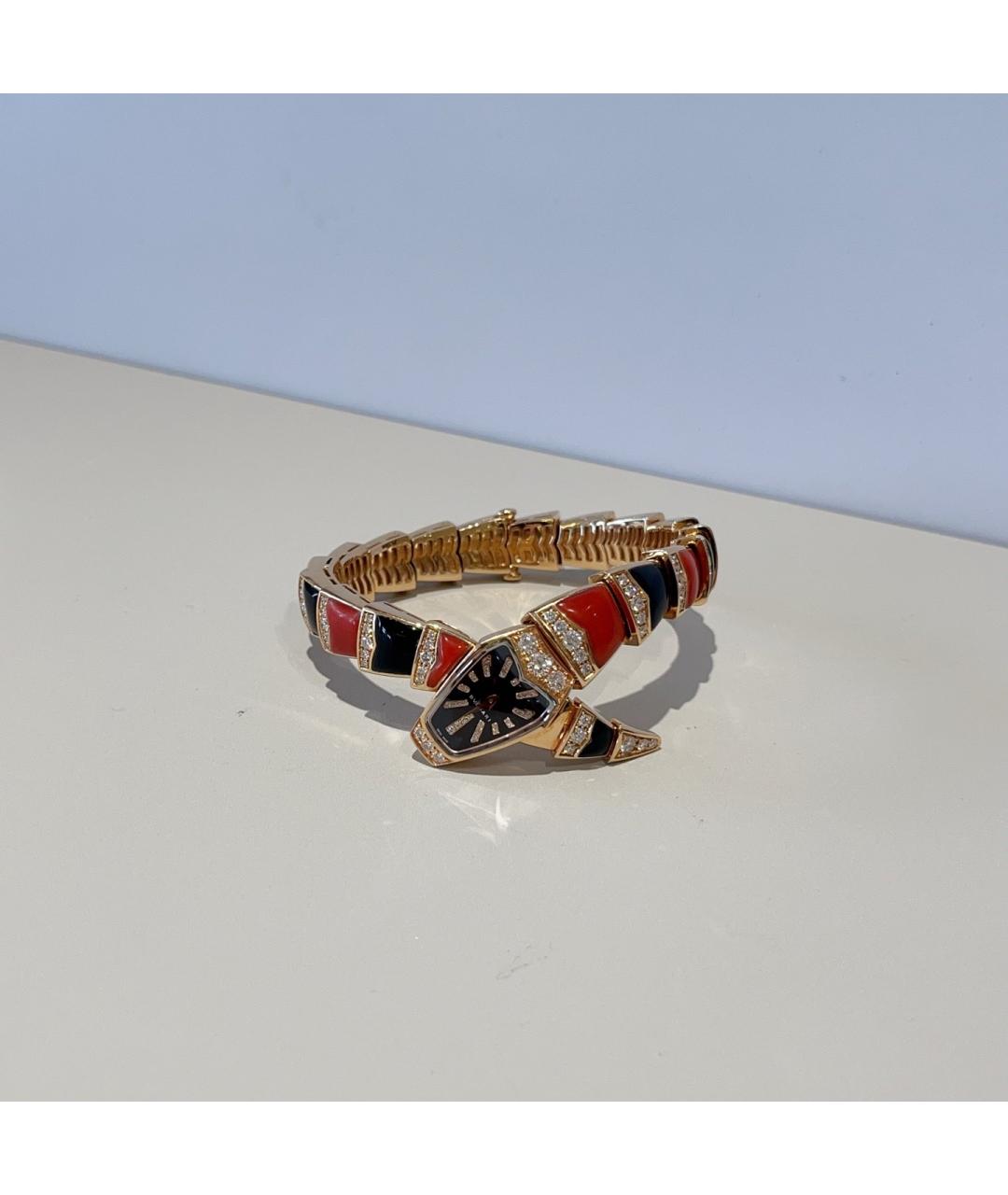 BVLGARI Черные часы из розового золота, фото 3