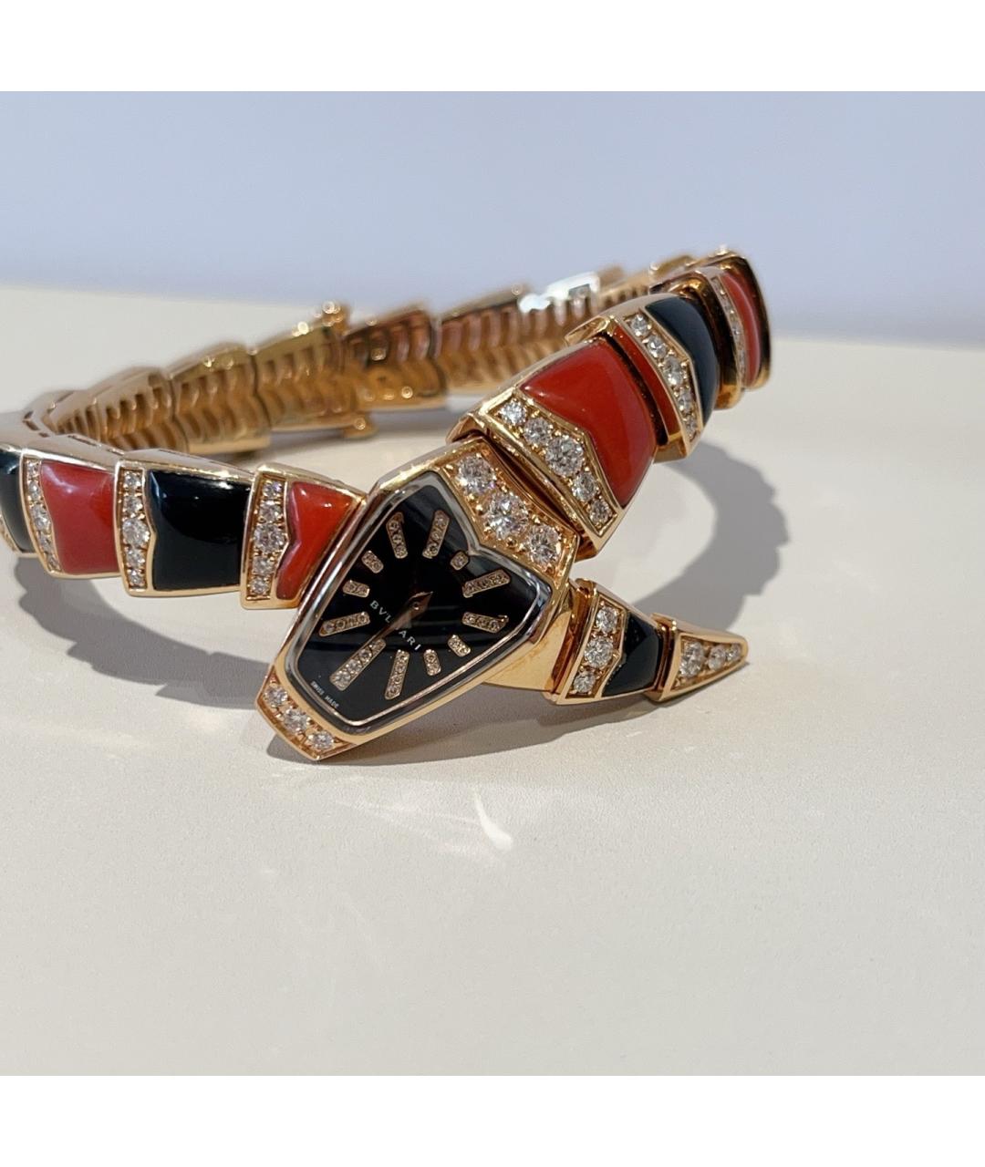 BVLGARI Черные часы из розового золота, фото 2