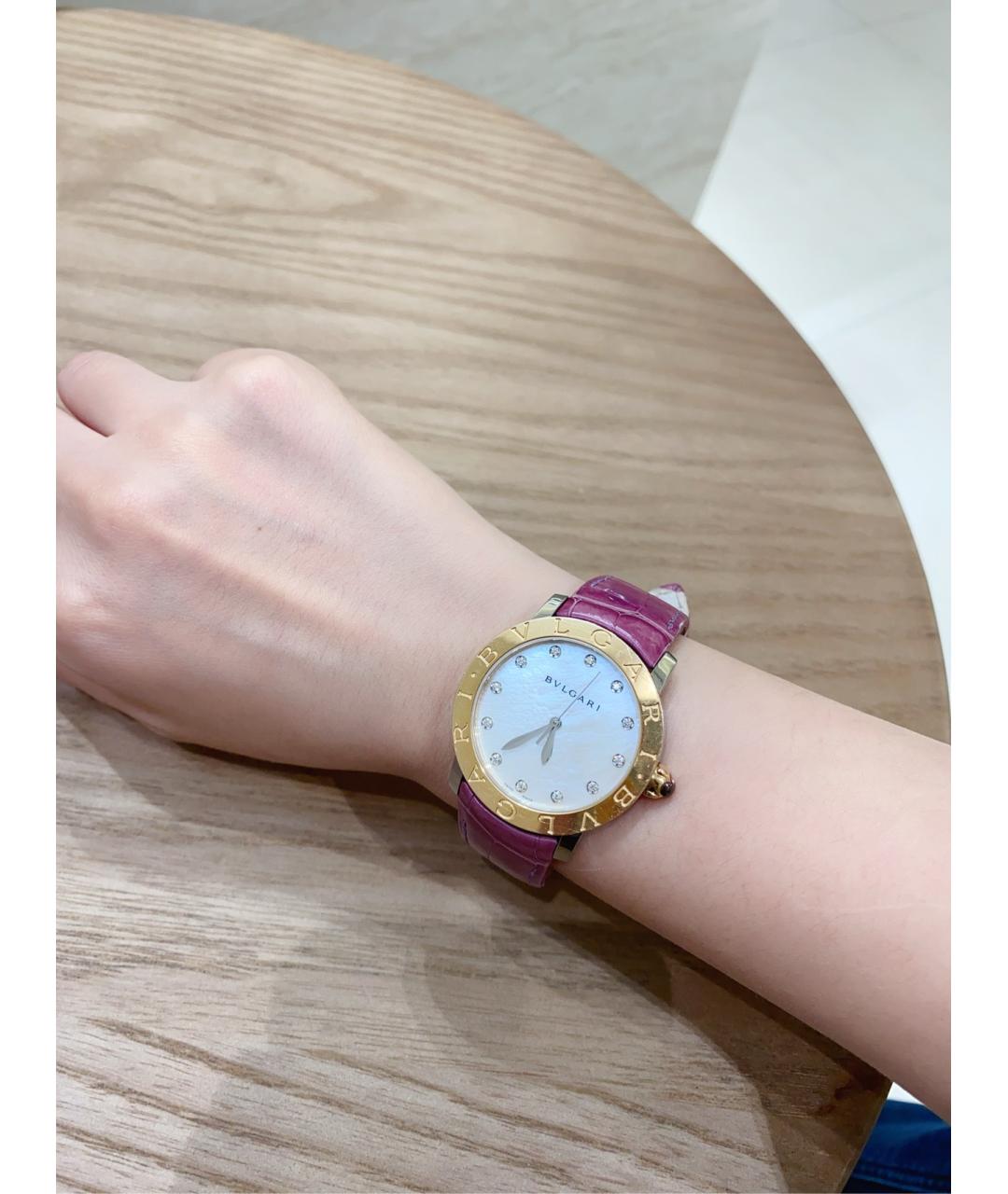 BVLGARI Белые часы из розового золота, фото 2