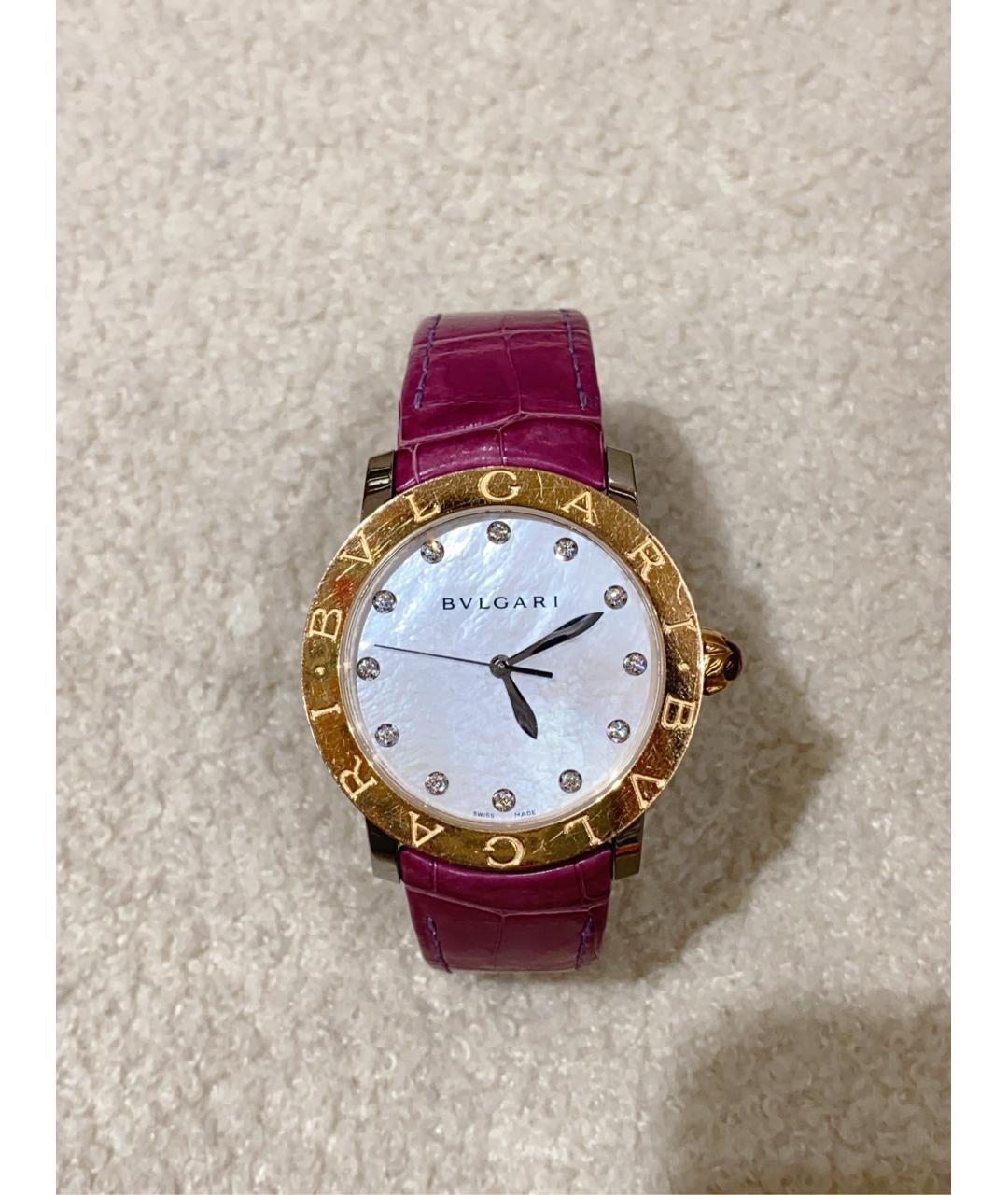 BVLGARI Белые часы из розового золота, фото 3