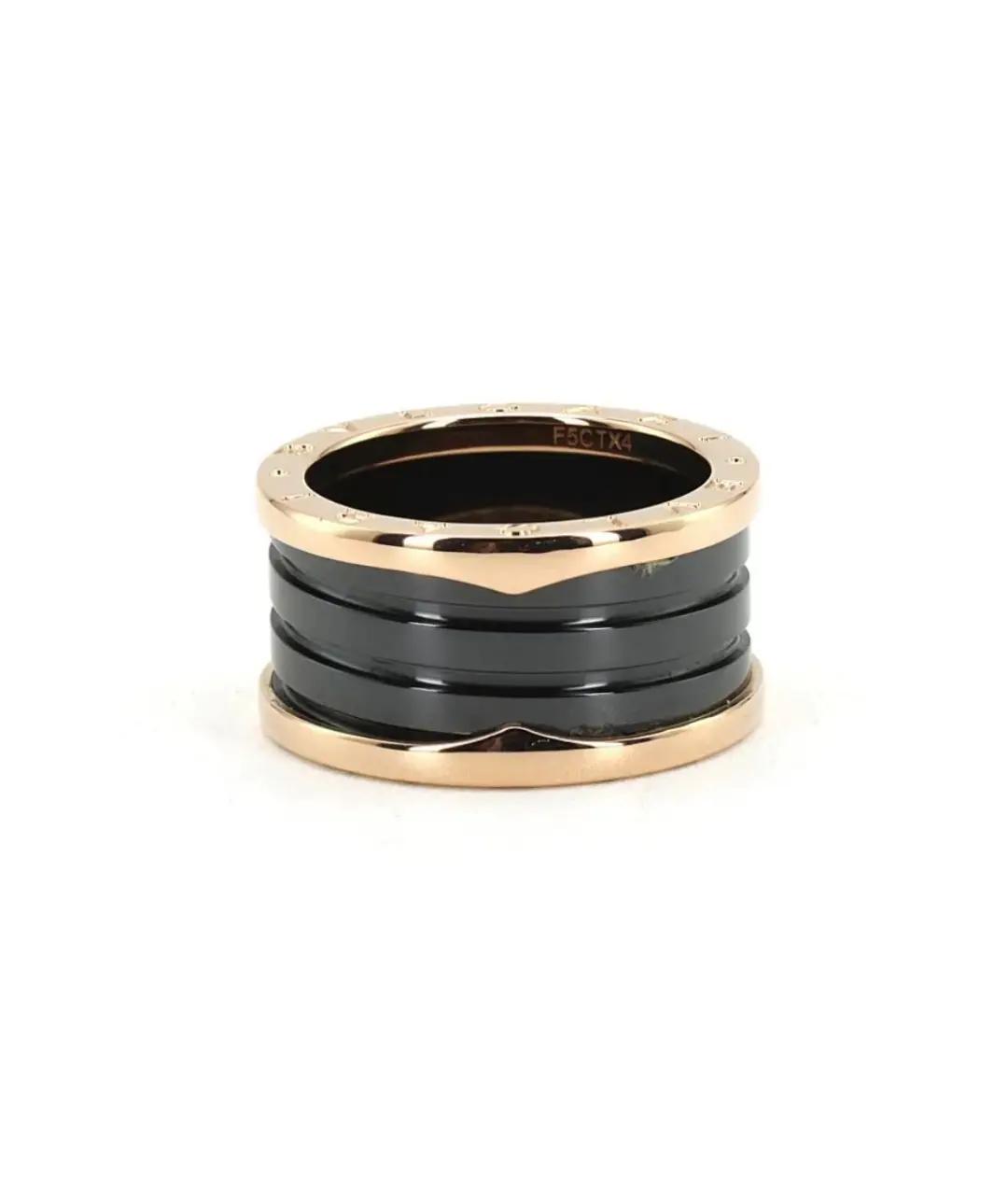 BVLGARI Черное кольцо из розового золота, фото 1