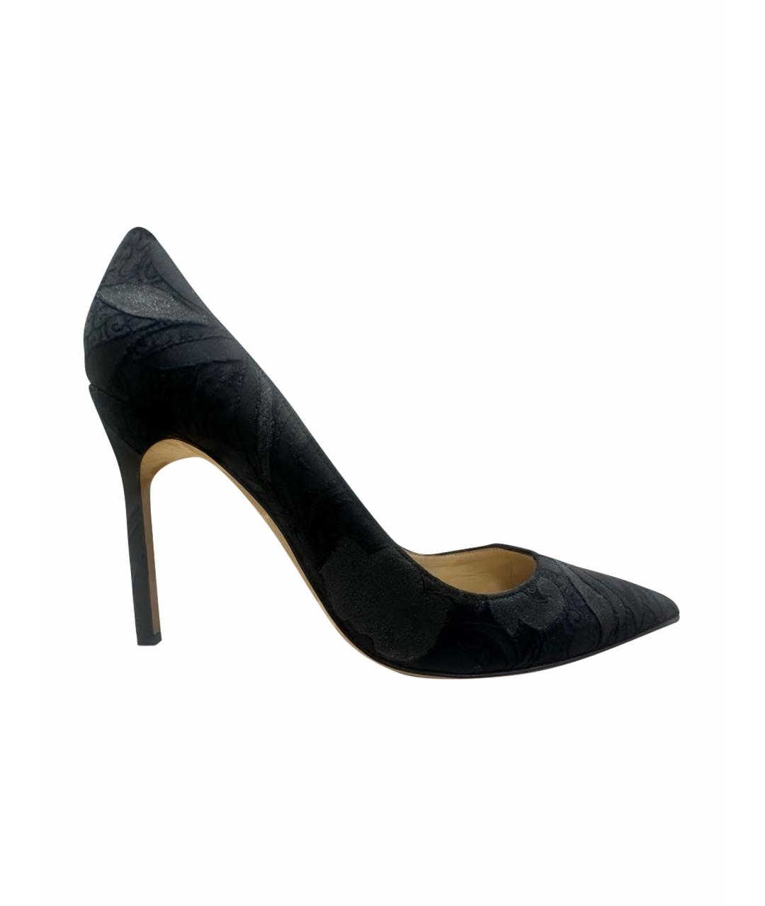 MANOLO BLAHNIK Черные текстильные туфли, фото 1