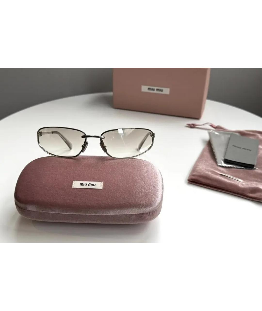 MIU MIU Серебряные солнцезащитные очки, фото 3