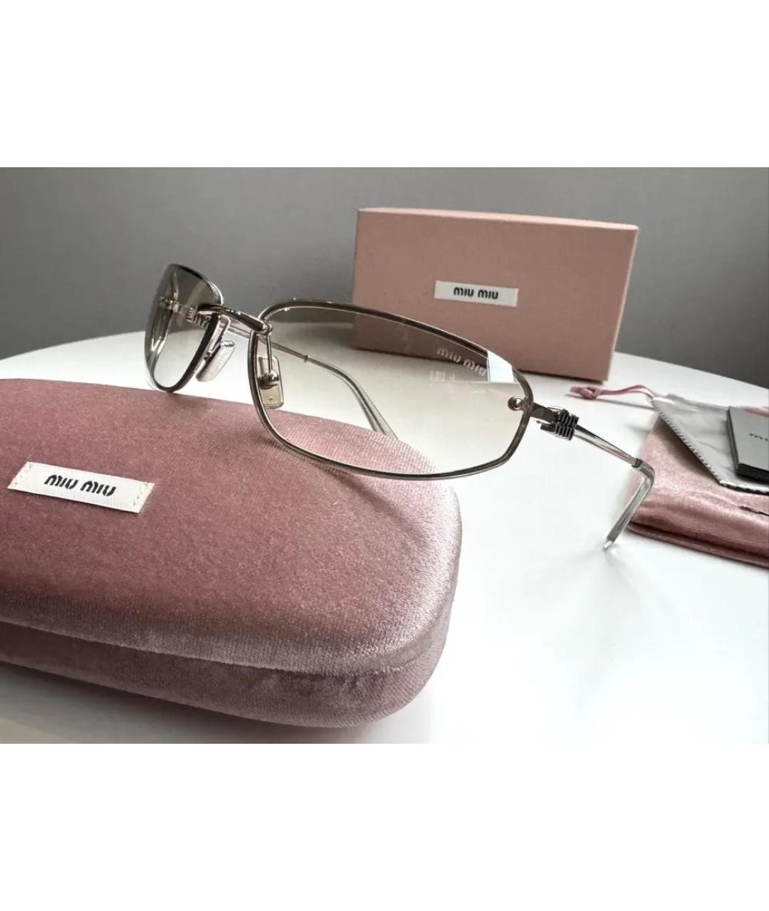 MIU MIU Серебряные солнцезащитные очки, фото 4
