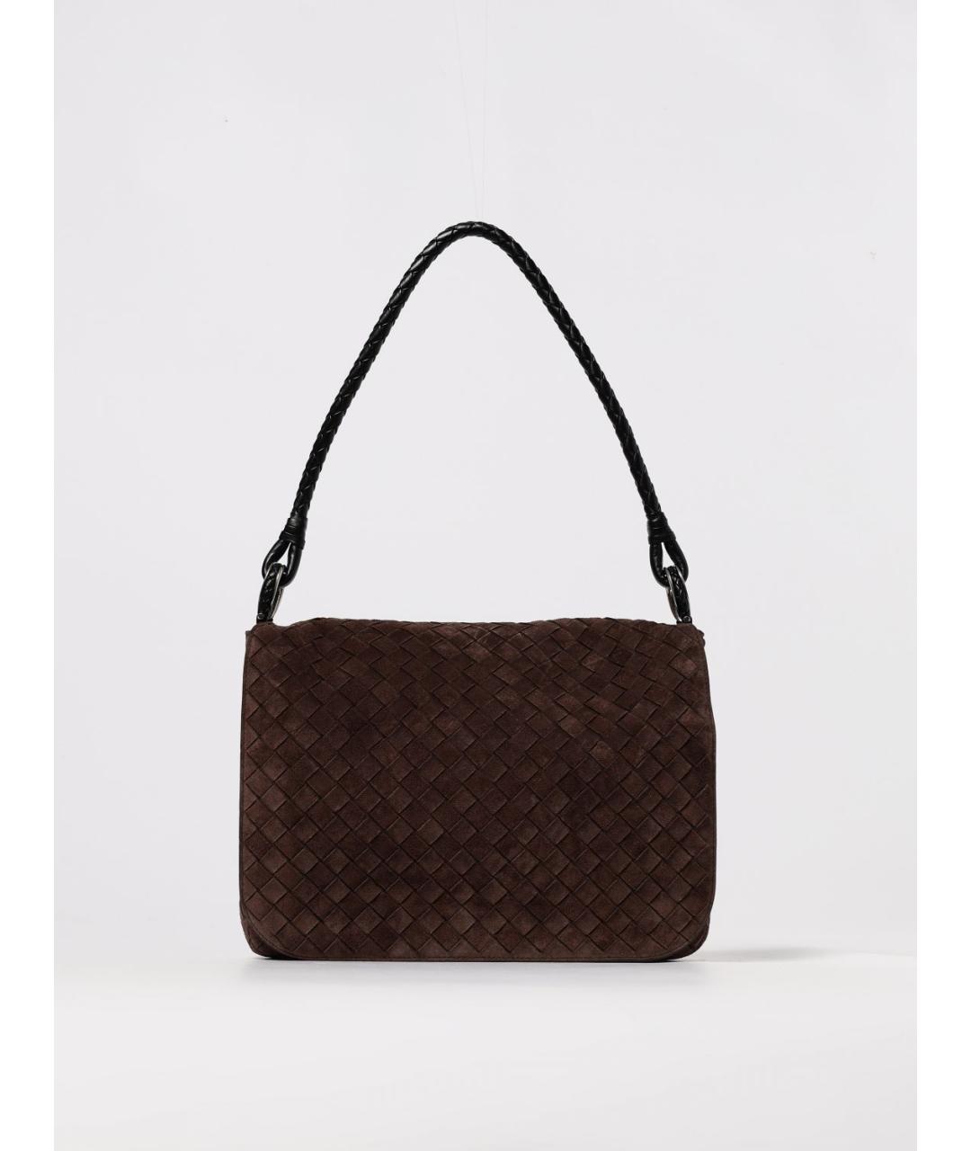 BOTTEGA VENETA Коричневая замшевая сумка на плечо, фото 6