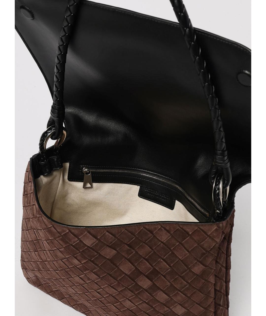 BOTTEGA VENETA Коричневая замшевая сумка на плечо, фото 5