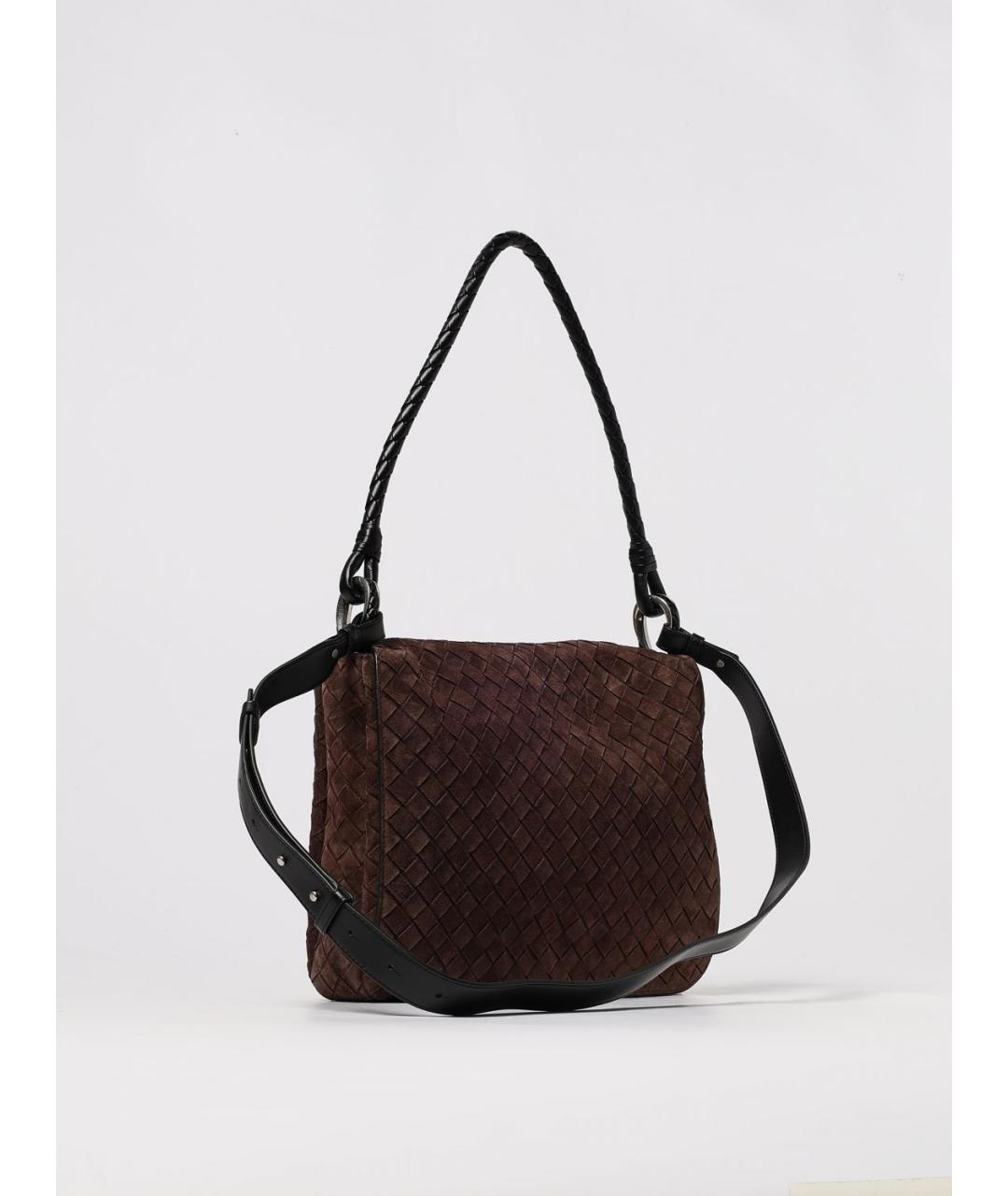 BOTTEGA VENETA Коричневая замшевая сумка на плечо, фото 3