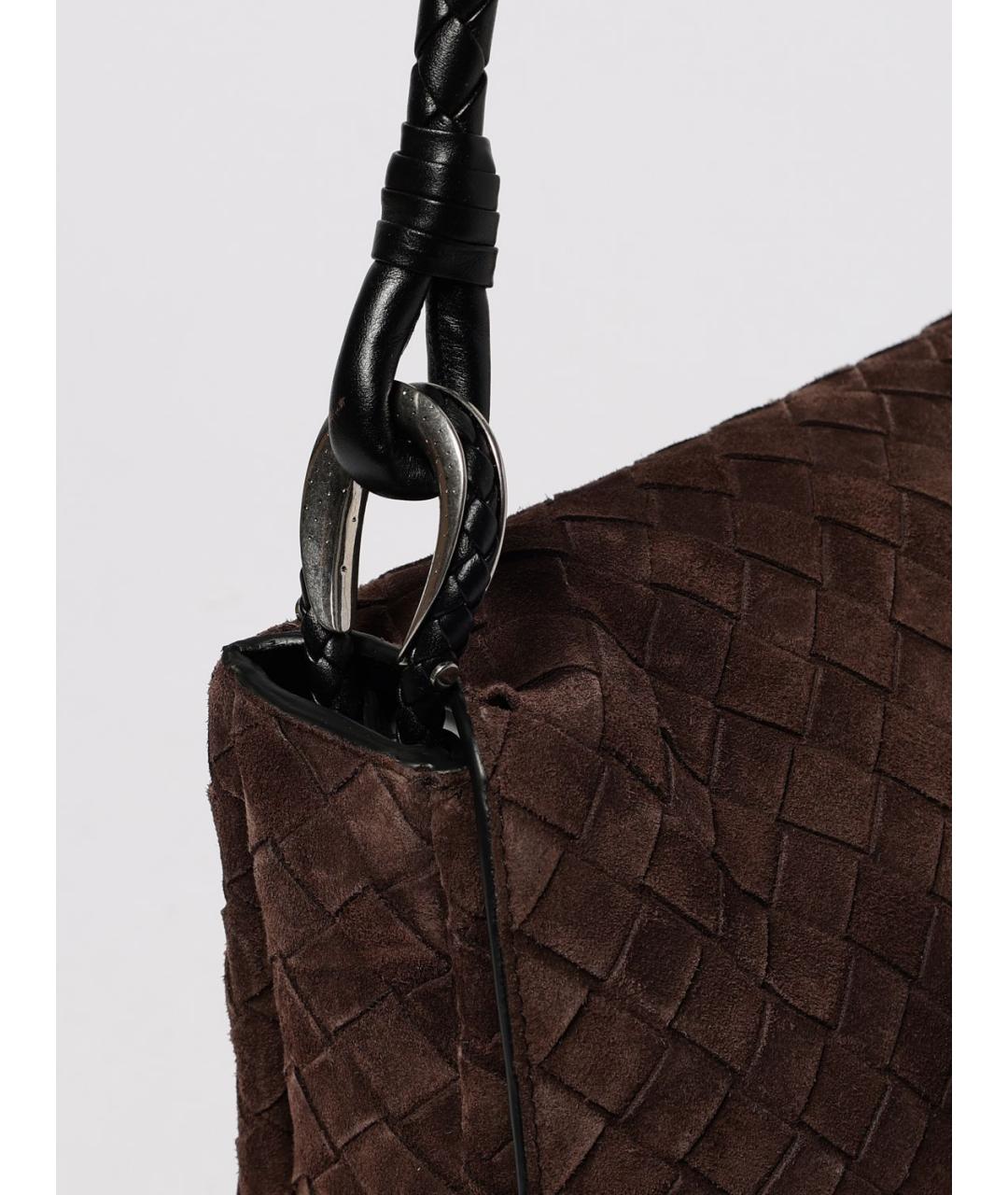 BOTTEGA VENETA Коричневая замшевая сумка на плечо, фото 4