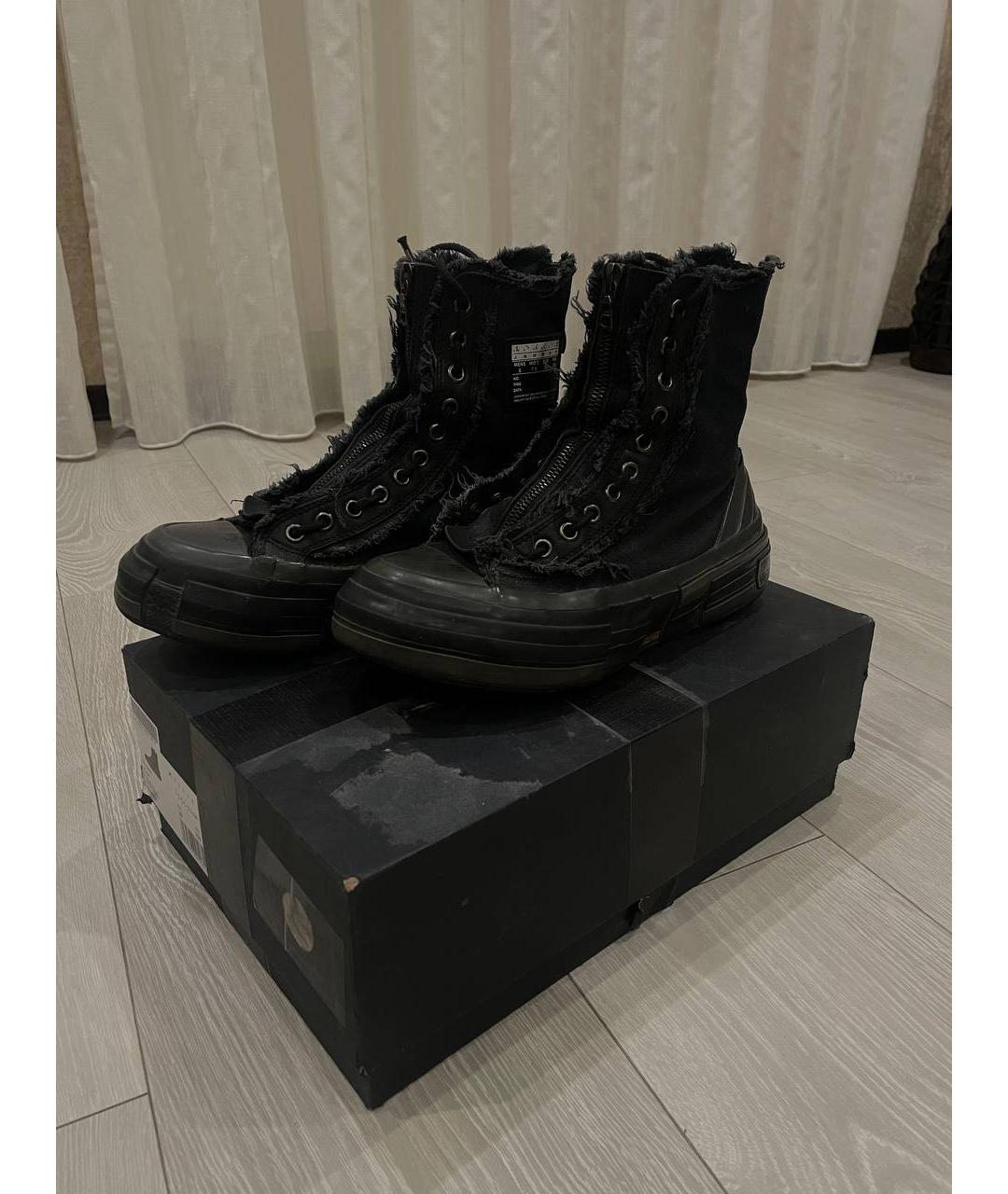 YOHJI YAMAMOTO Черные текстильные высокие кроссовки / кеды, фото 5