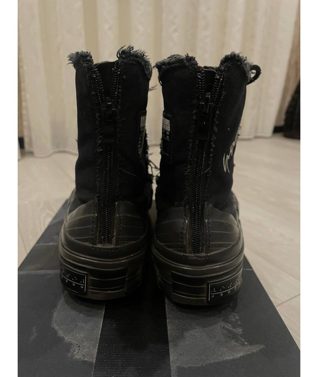 YOHJI YAMAMOTO Черные текстильные высокие кроссовки / кеды, фото 4