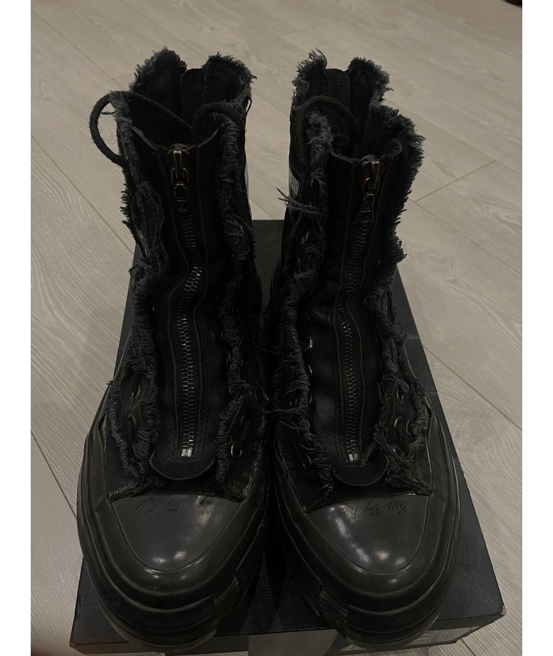 YOHJI YAMAMOTO Черные текстильные высокие кроссовки / кеды, фото 2