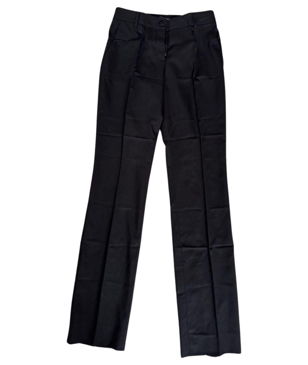 DOLCE&GABBANA Черные шерстяные прямые брюки, фото 1