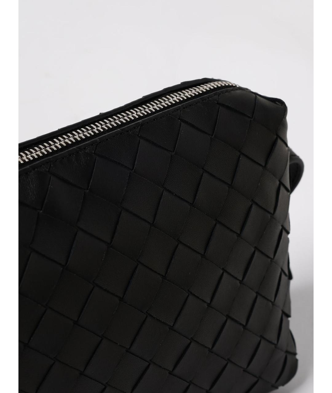 BOTTEGA VENETA Черная кожаная сумка через плечо, фото 4