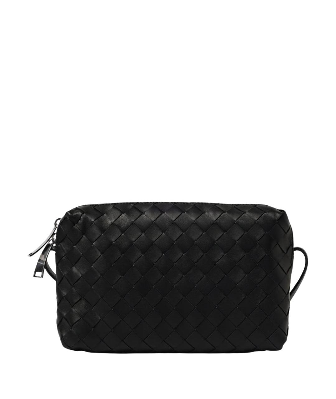 BOTTEGA VENETA Черная кожаная сумка через плечо, фото 1