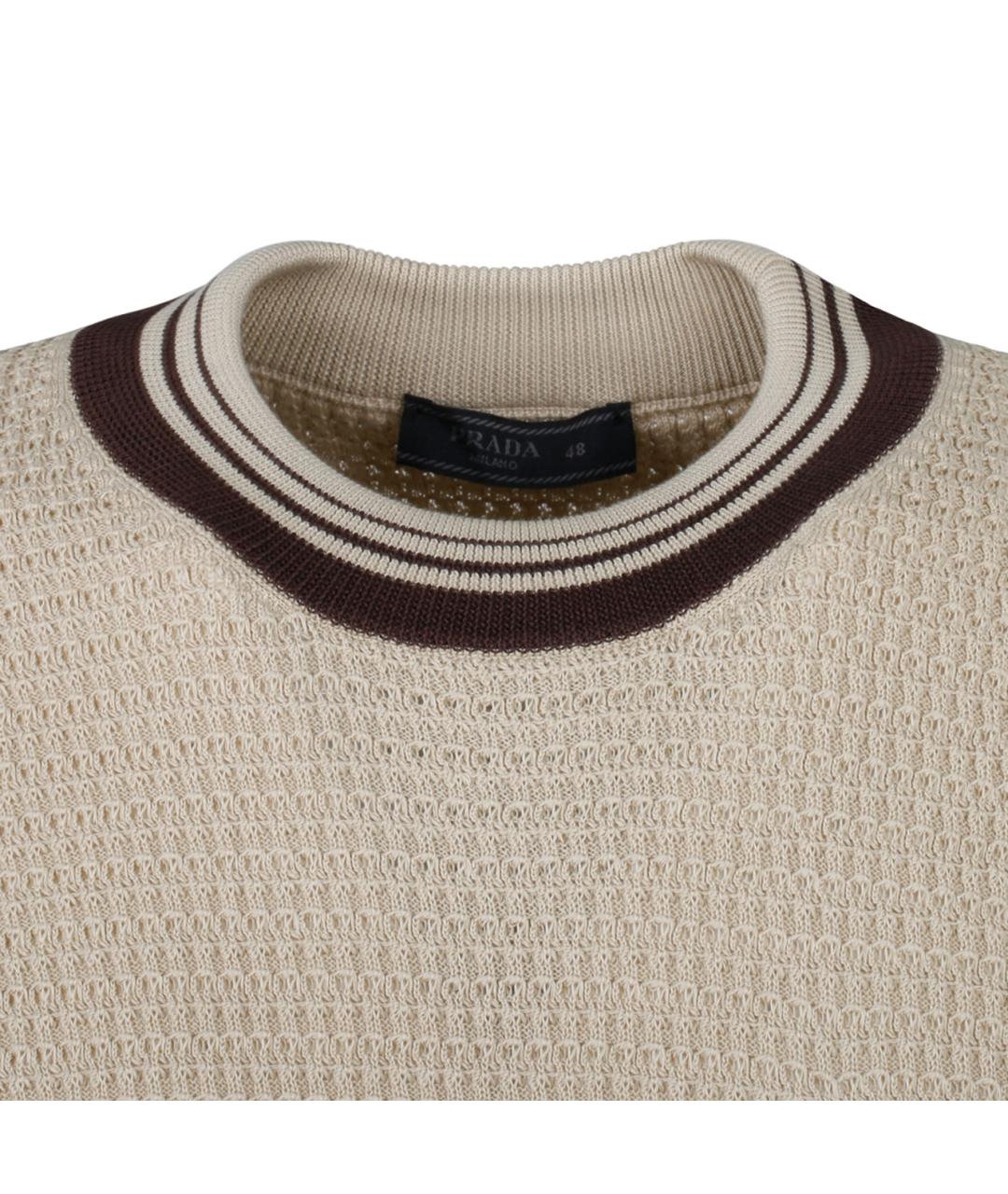PRADA Бежевая хлопковая футболка, фото 3