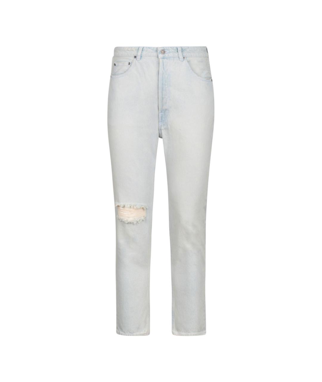 GOLDEN GOOSE DELUXE BRAND Голубые хлопковые прямые джинсы, фото 1