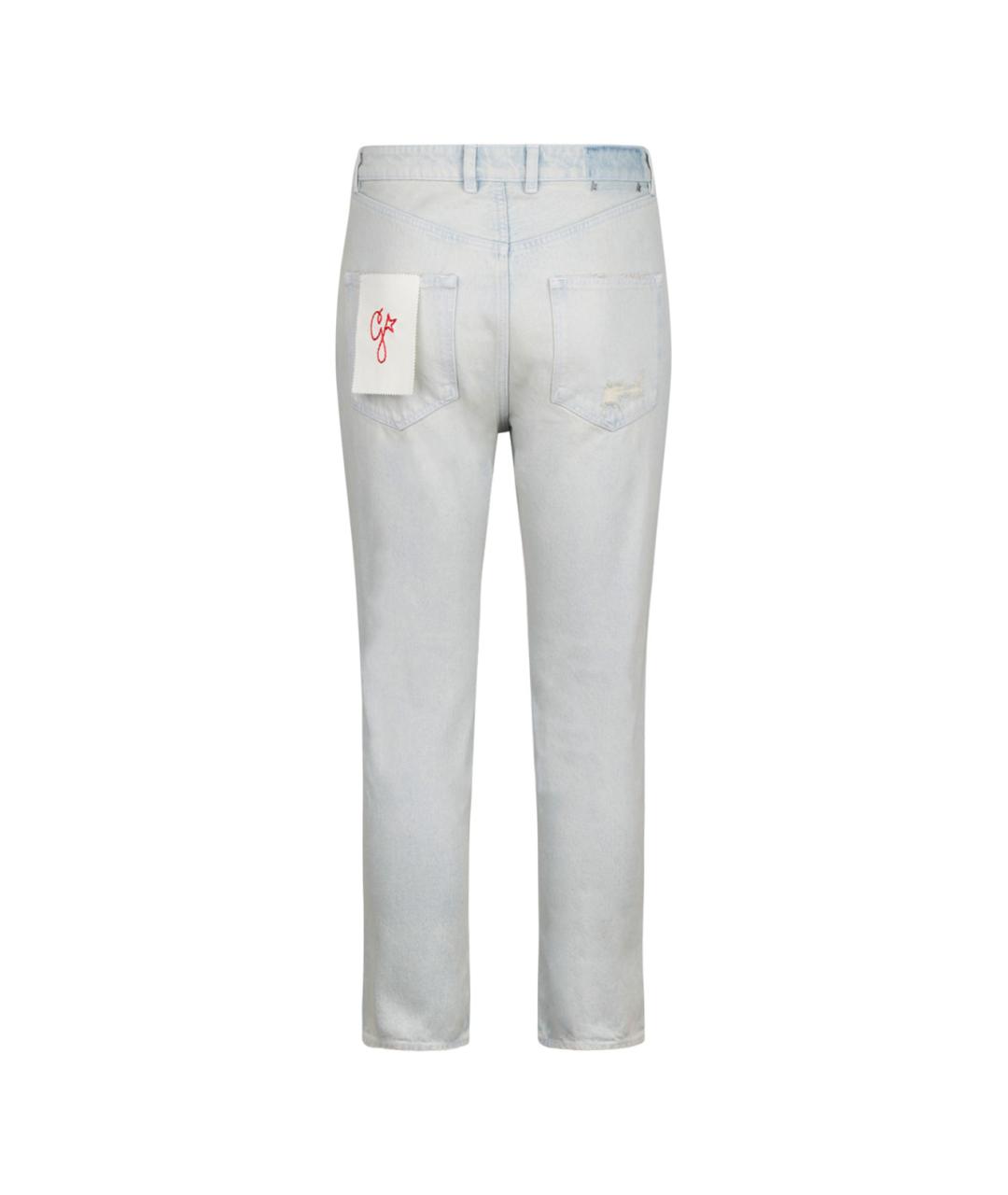 GOLDEN GOOSE DELUXE BRAND Голубые хлопковые прямые джинсы, фото 2