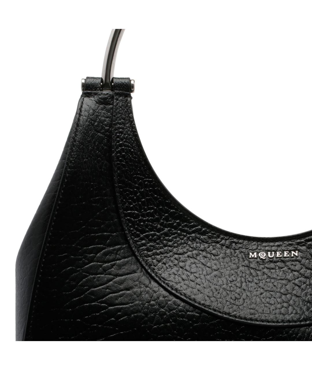 ALEXANDER MCQUEEN Черная кожаная сумка с короткими ручками, фото 4