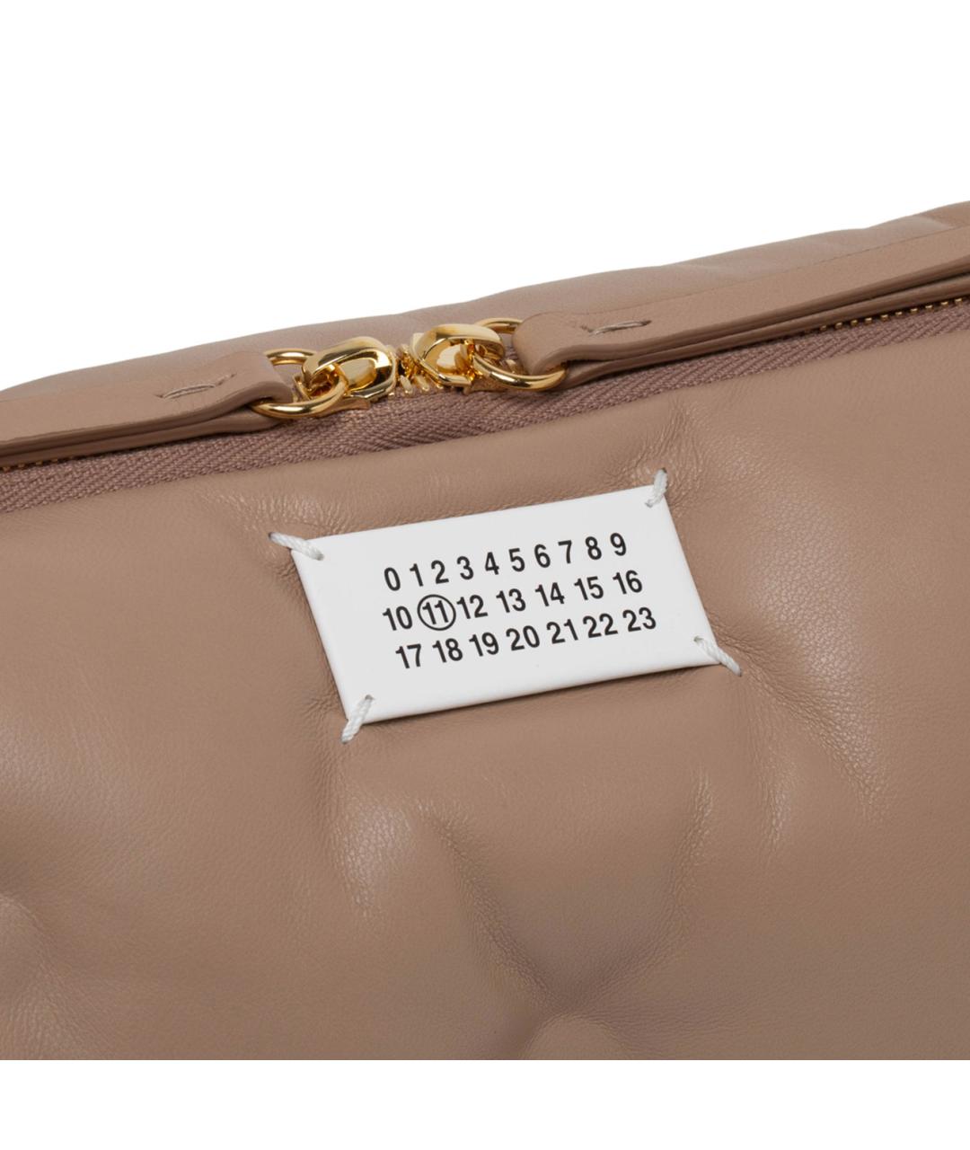 MAISON MARGIELA Бежевая кожаная сумка на плечо, фото 4