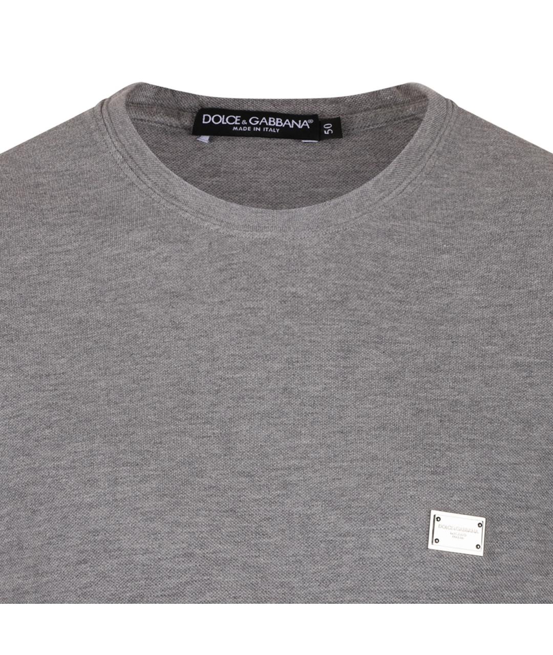 DOLCE&GABBANA Антрацитовая хлопковая футболка, фото 3