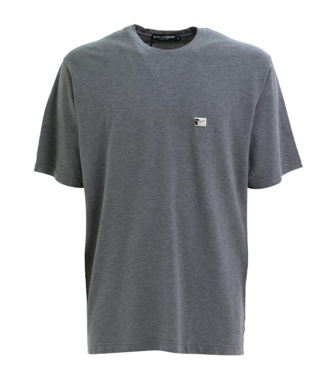 DOLCE&GABBANA Антрацитовая хлопковая футболка, фото 1