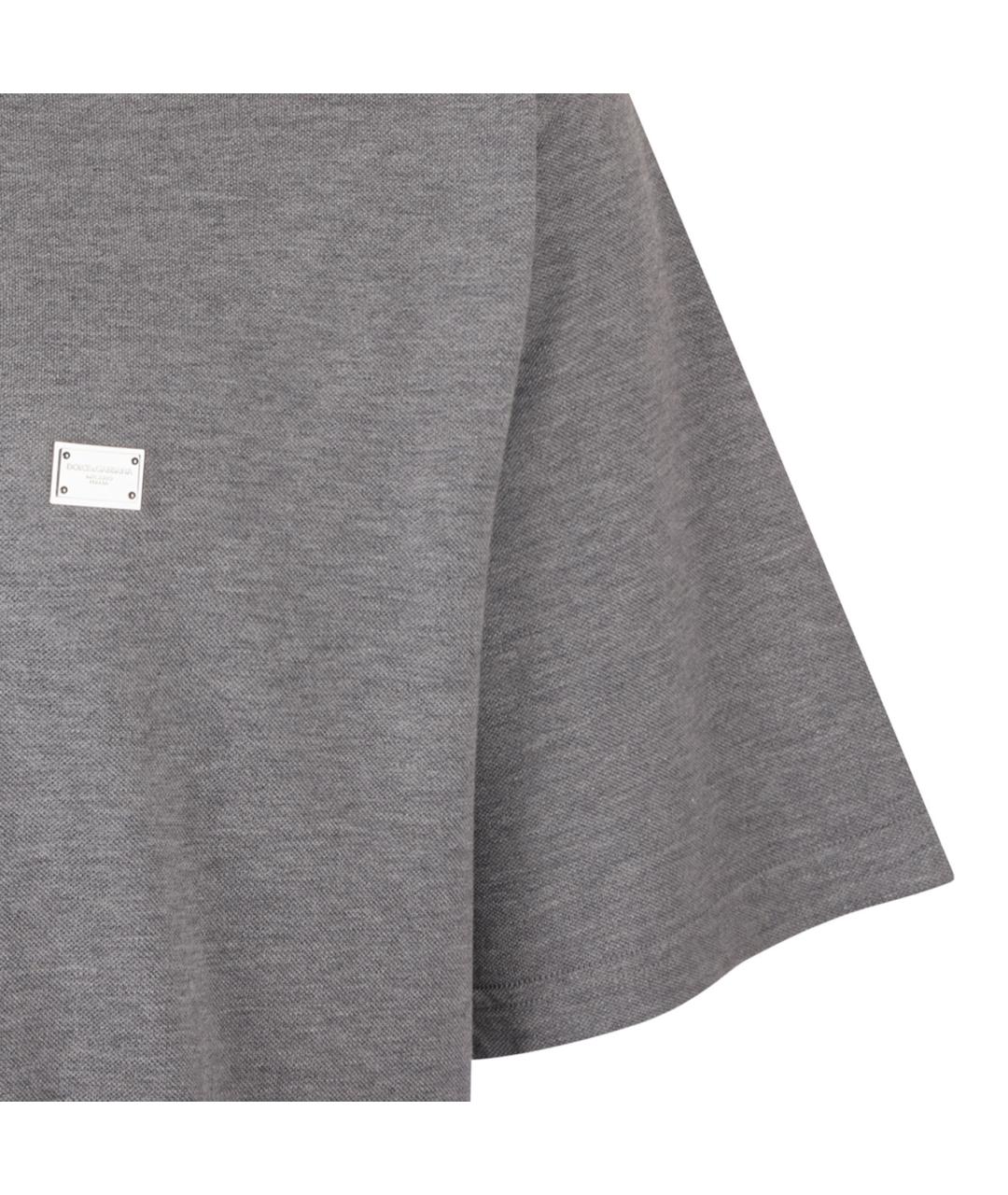 DOLCE&GABBANA Антрацитовая хлопковая футболка, фото 4