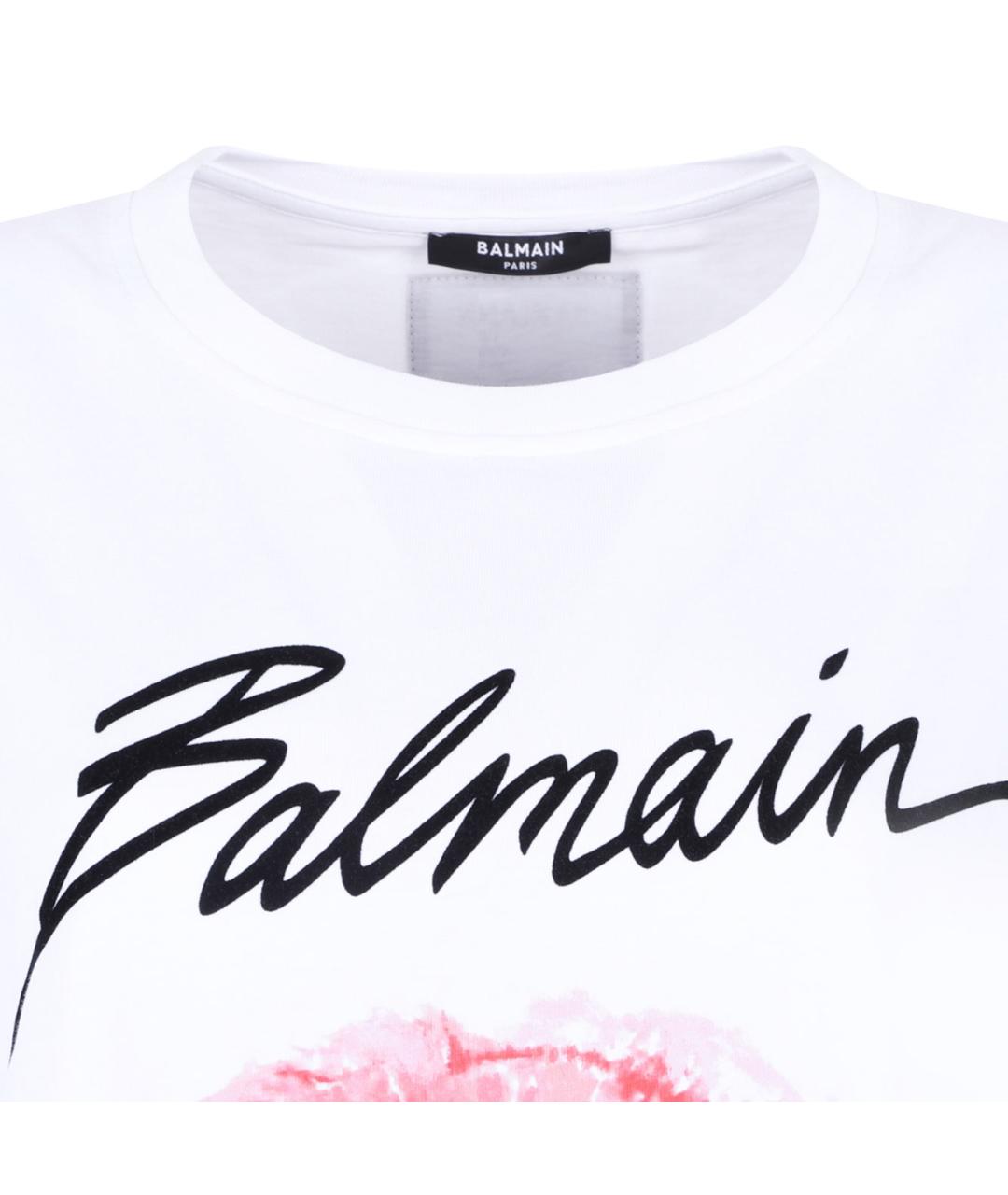 BALMAIN Белая хлопковая футболка, фото 3