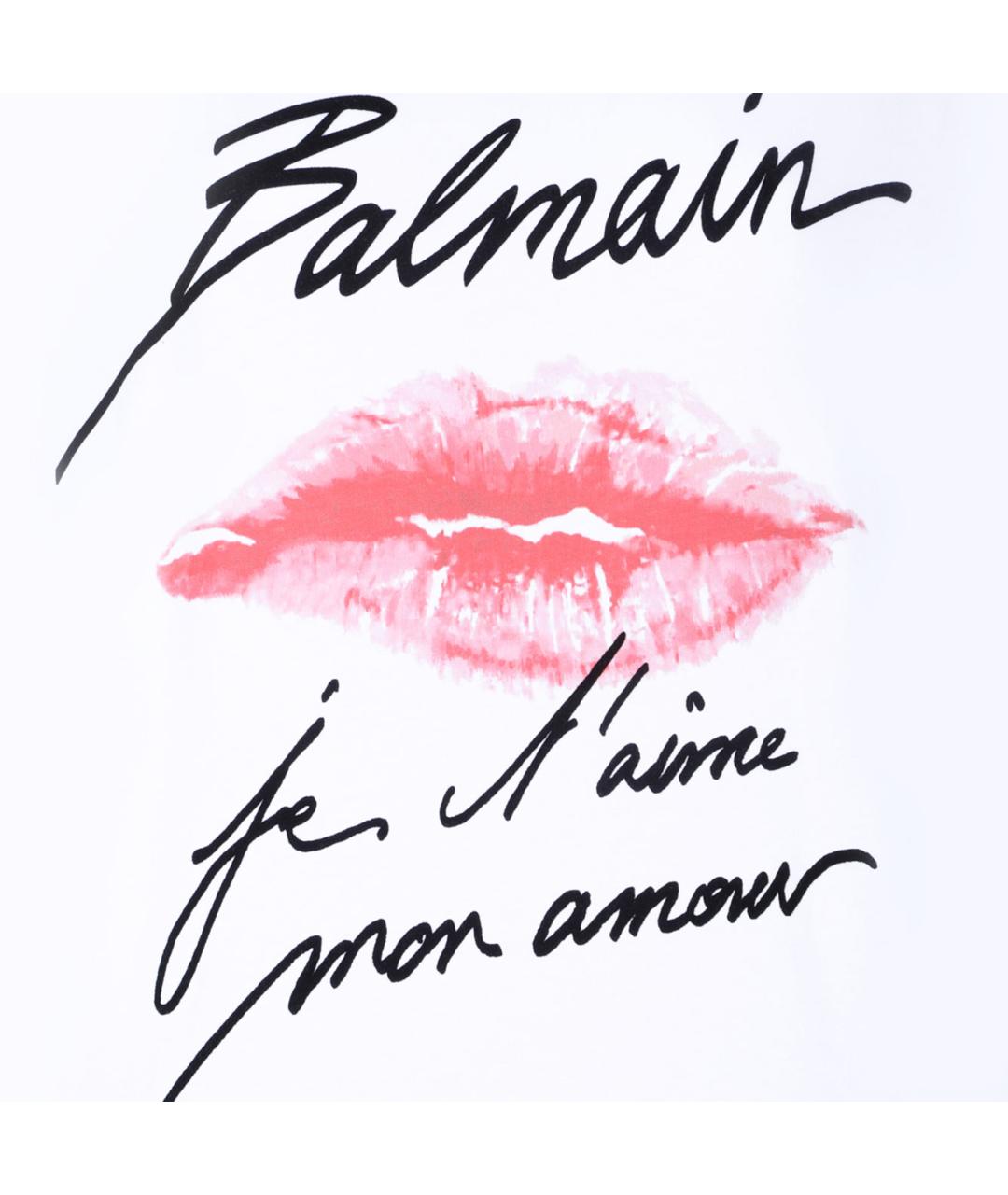 BALMAIN Белая хлопковая футболка, фото 4