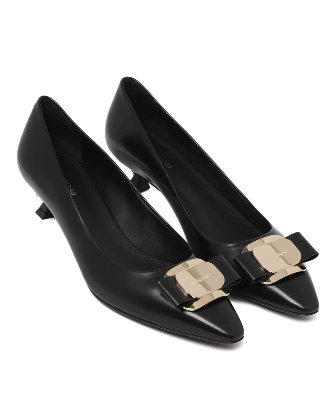 FERRAGAMO Черные кожаные туфли, фото 2