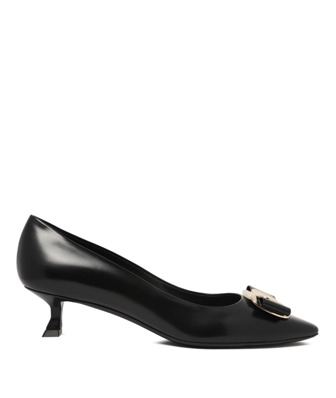 FERRAGAMO Черные кожаные туфли, фото 1
