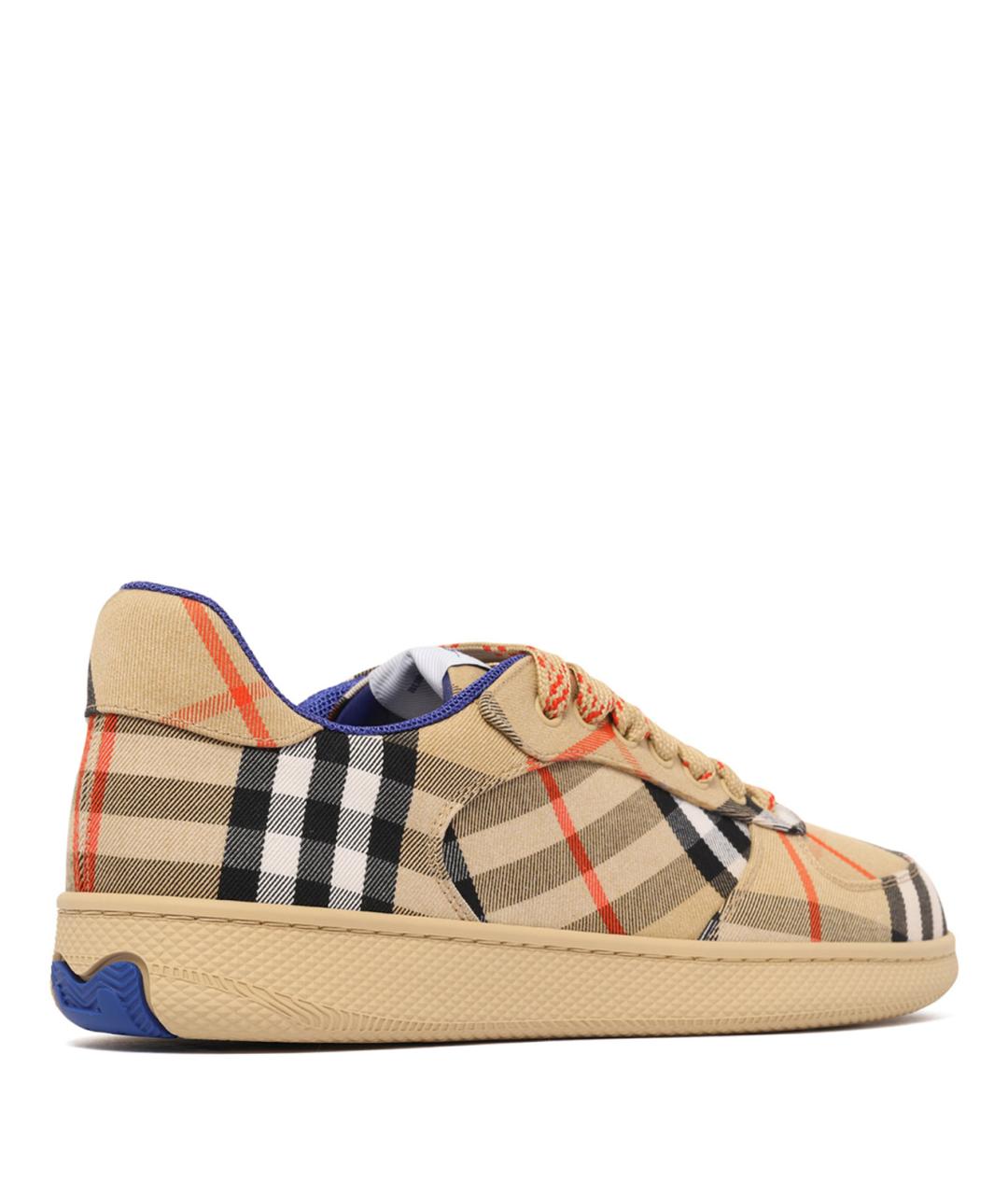 BURBERRY Бежевые синтетические низкие кроссовки / кеды, фото 3