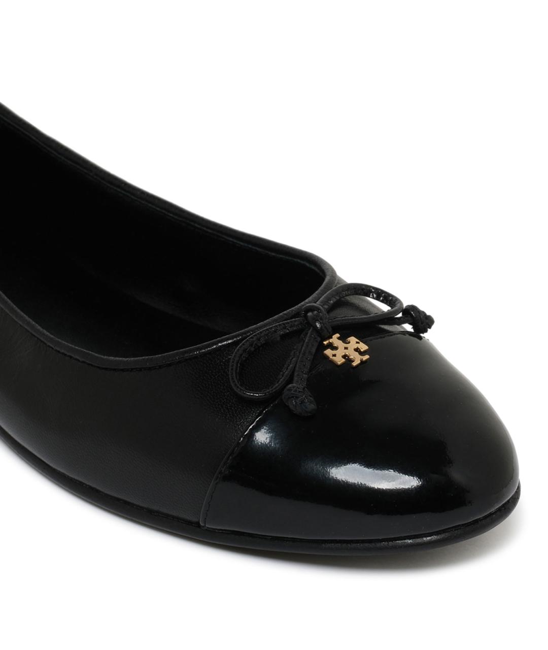 TORY BURCH Черные кожаные балетки, фото 4