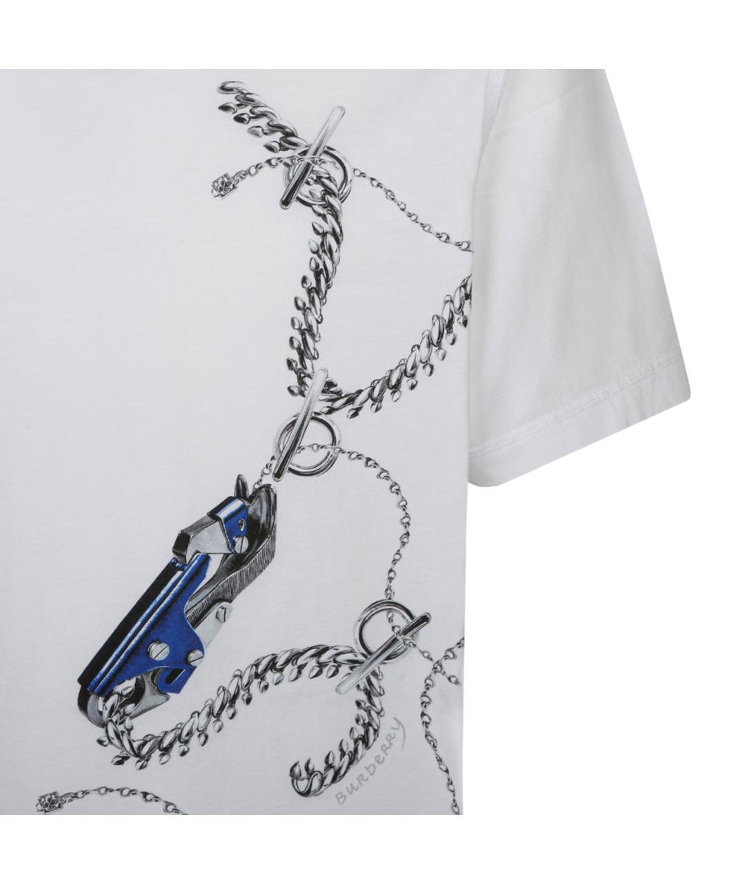 BURBERRY Серая хлопковая футболка, фото 4