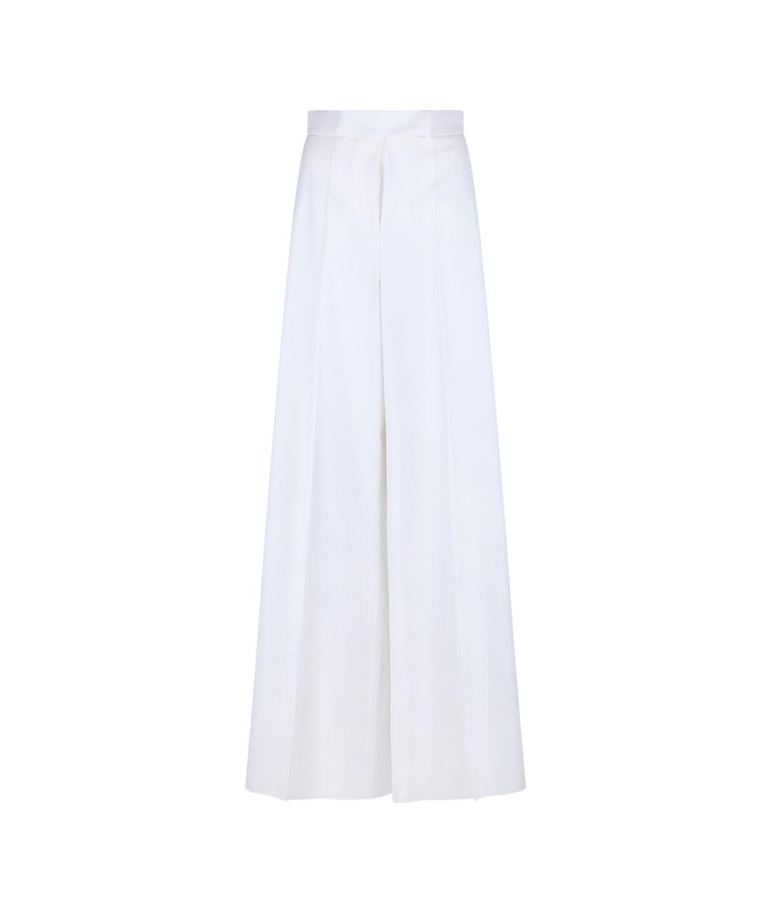 MAX MARA Белые шерстяные прямые брюки, фото 1