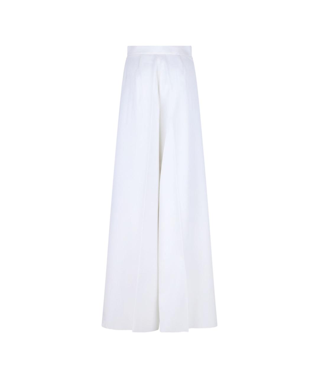 MAX MARA Белые шерстяные прямые брюки, фото 2