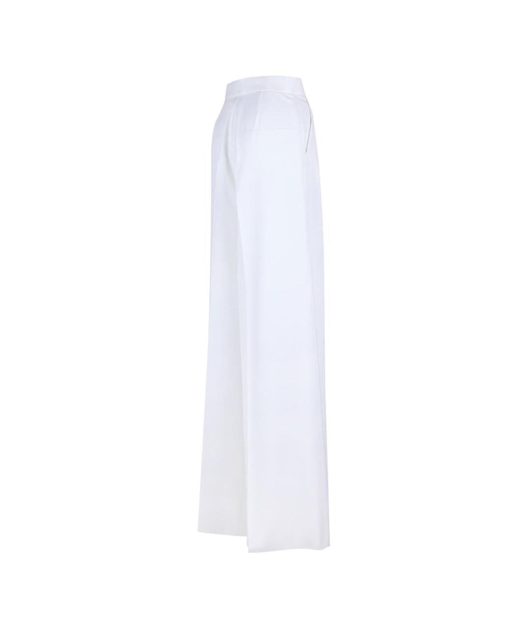 MAX MARA Белые шерстяные прямые брюки, фото 3