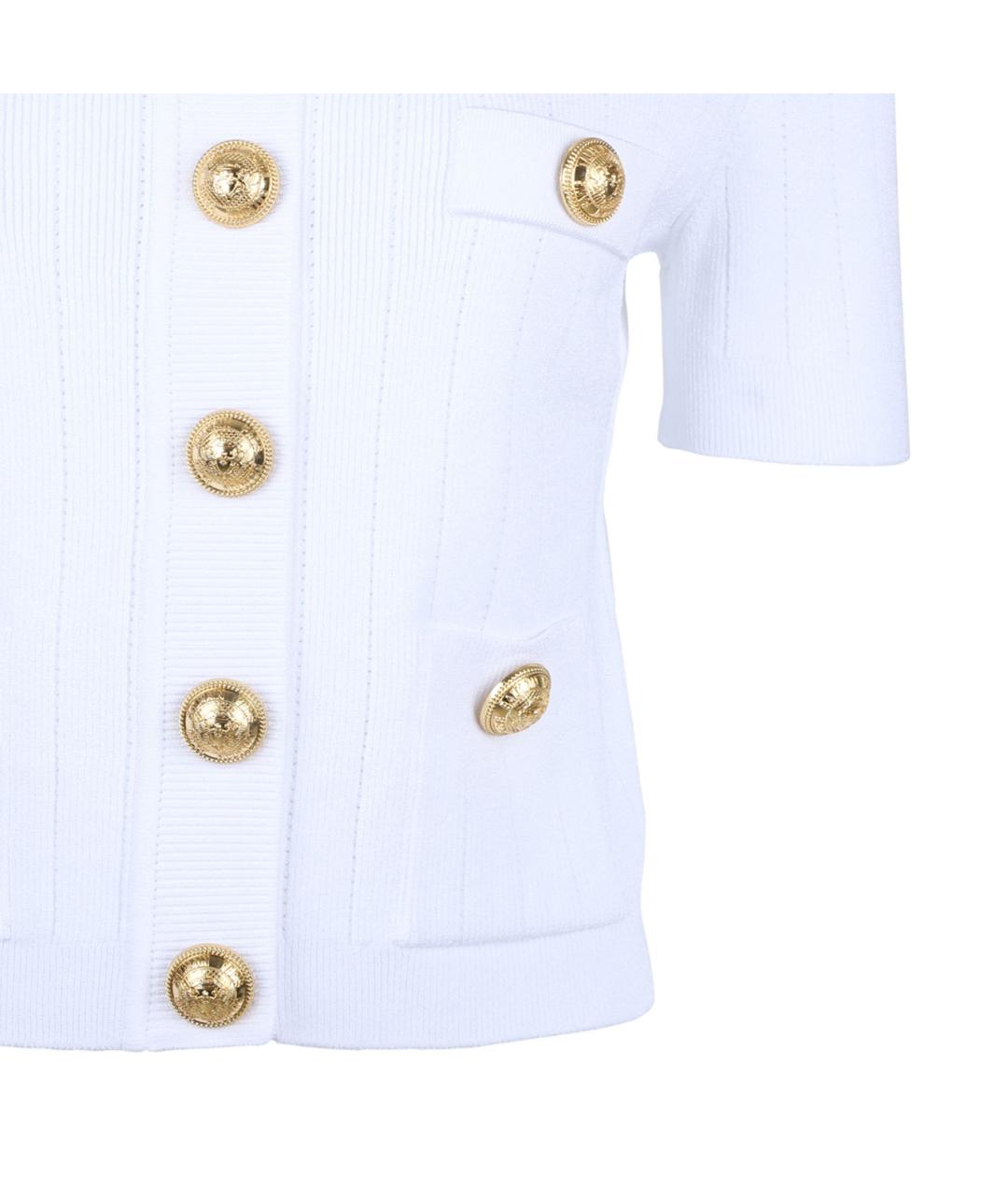 BALMAIN Белый вискозный кардиган, фото 4
