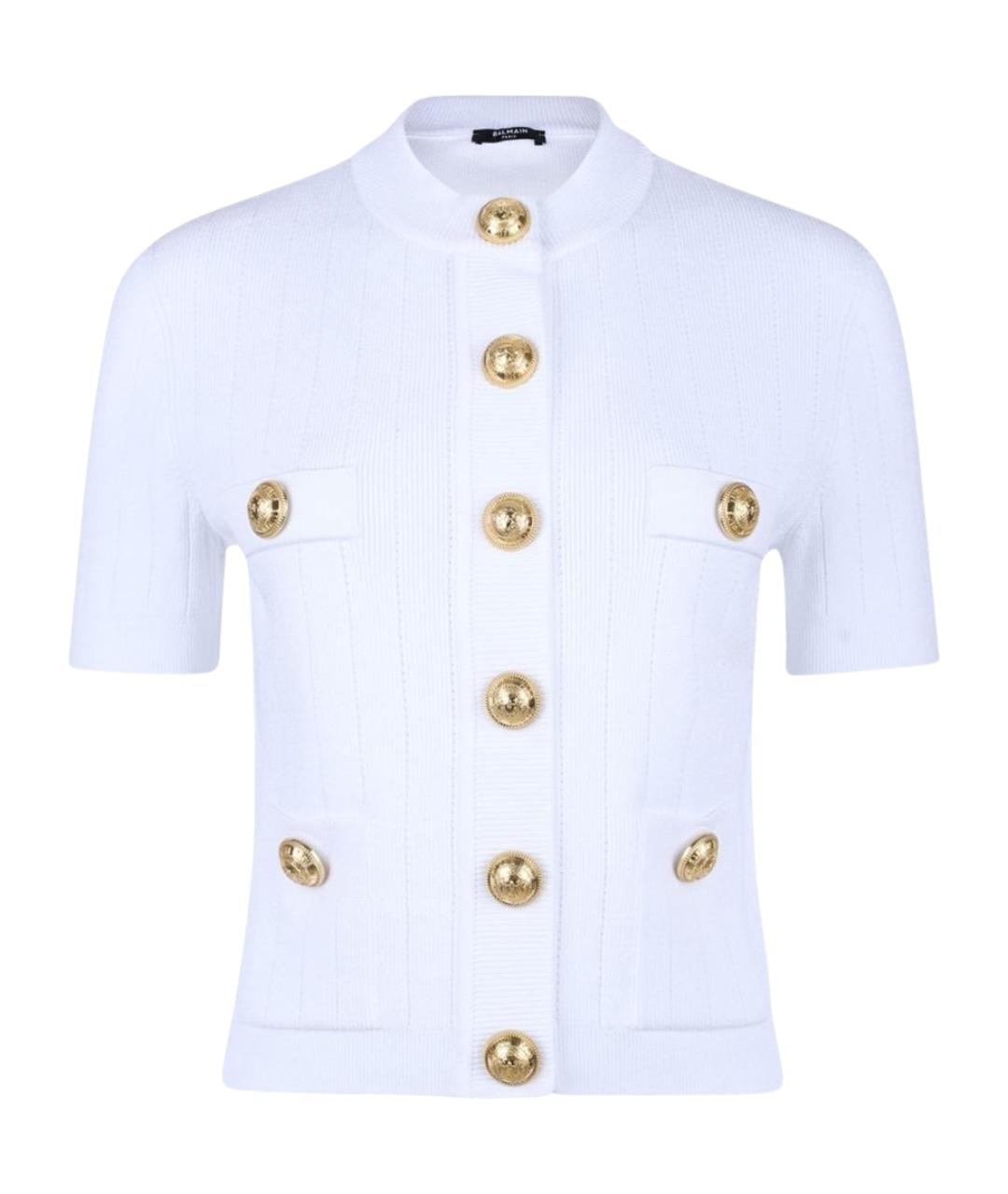 BALMAIN Белый вискозный кардиган, фото 1