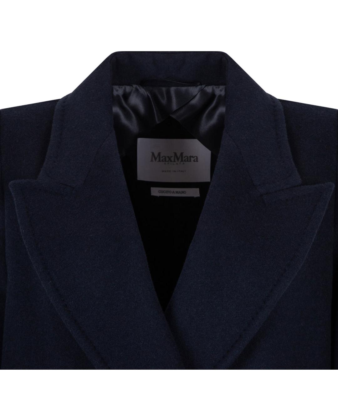 MAX MARA Темно-синее шерстяное пальто, фото 3