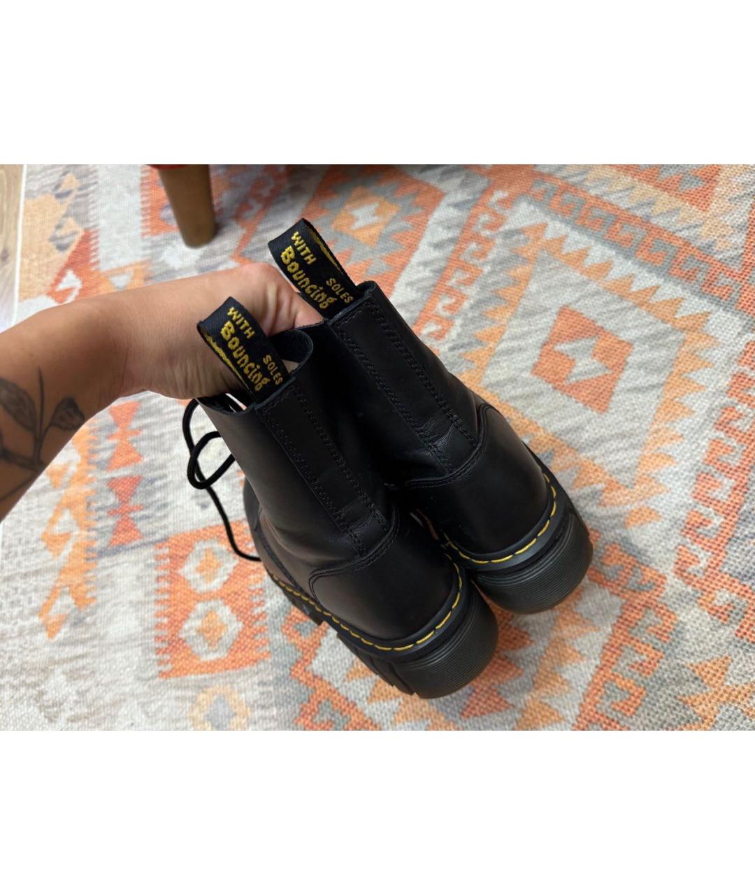 DR. MARTENS Черные кожаные ботинки, фото 3