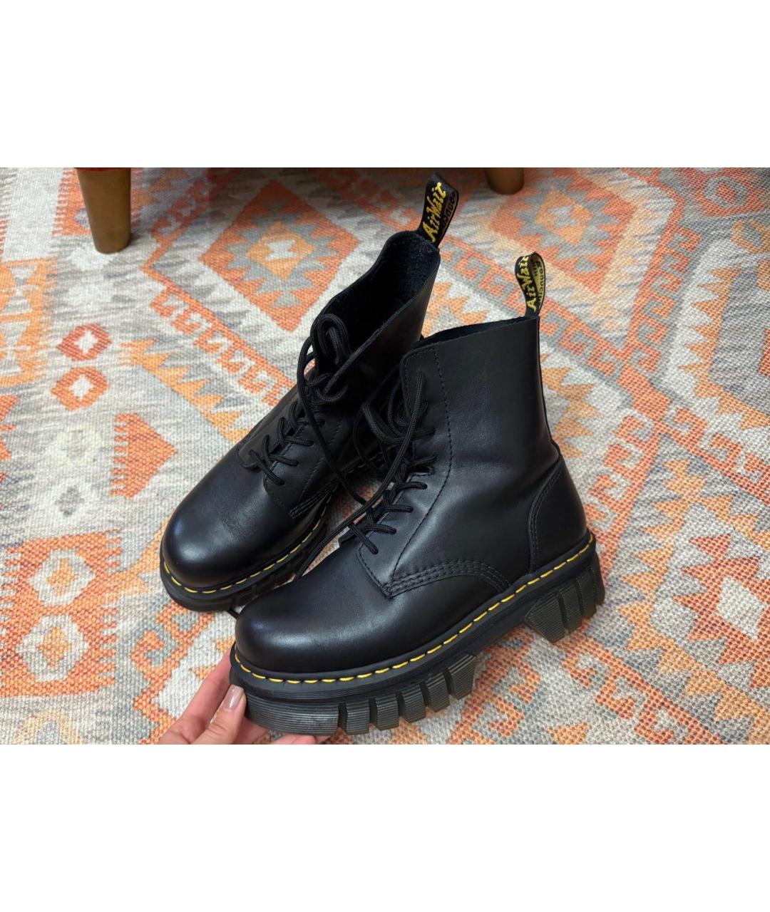 DR. MARTENS Черные кожаные ботинки, фото 5