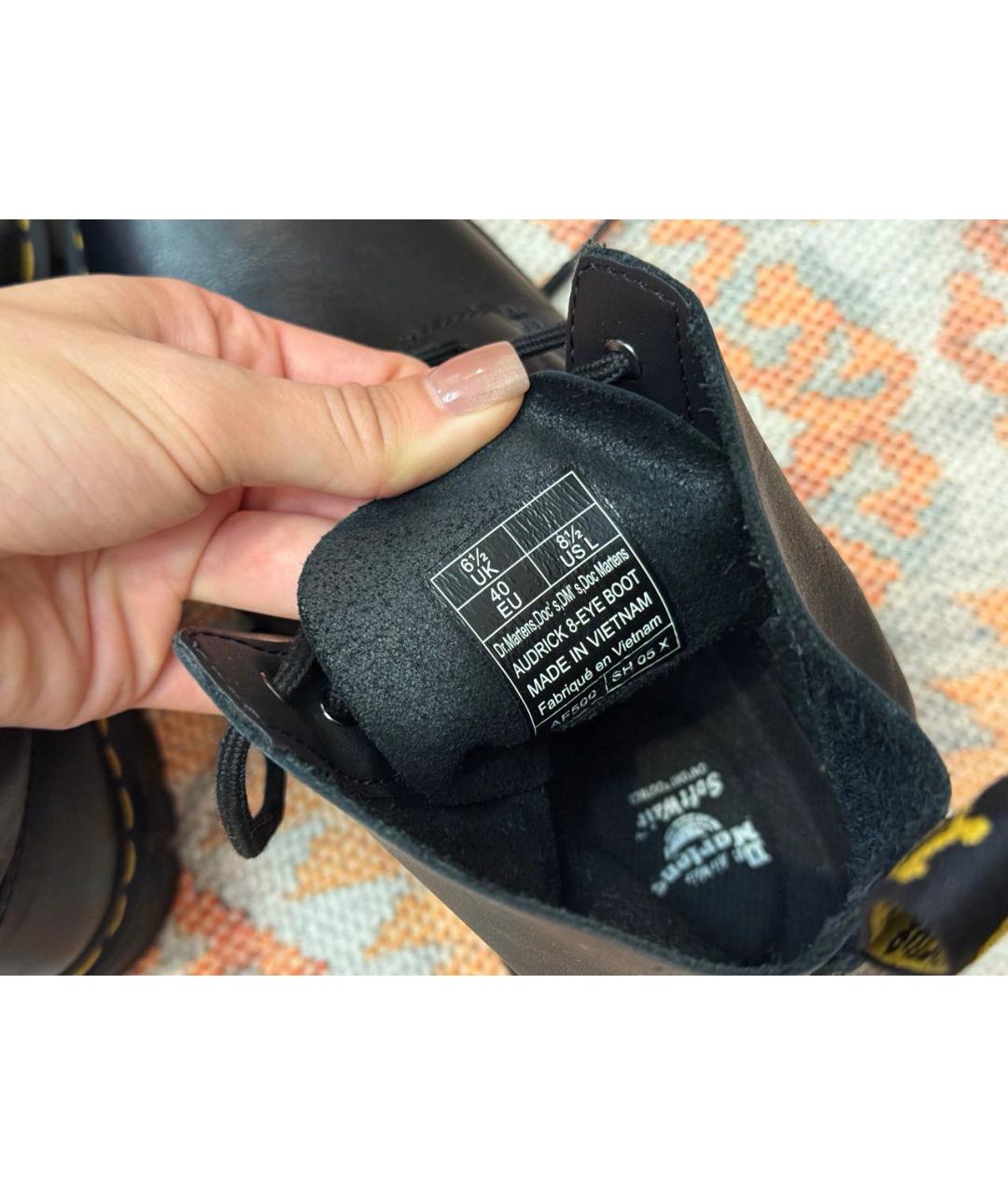 DR. MARTENS Черные кожаные ботинки, фото 2