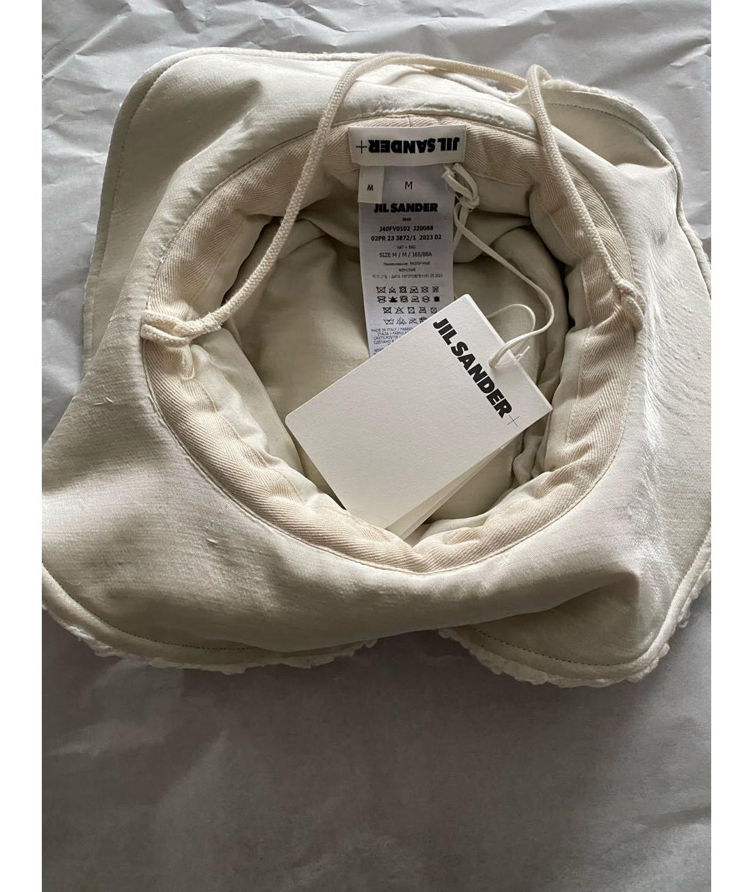 JIL SANDER Белая хлопковая шляпа, фото 4