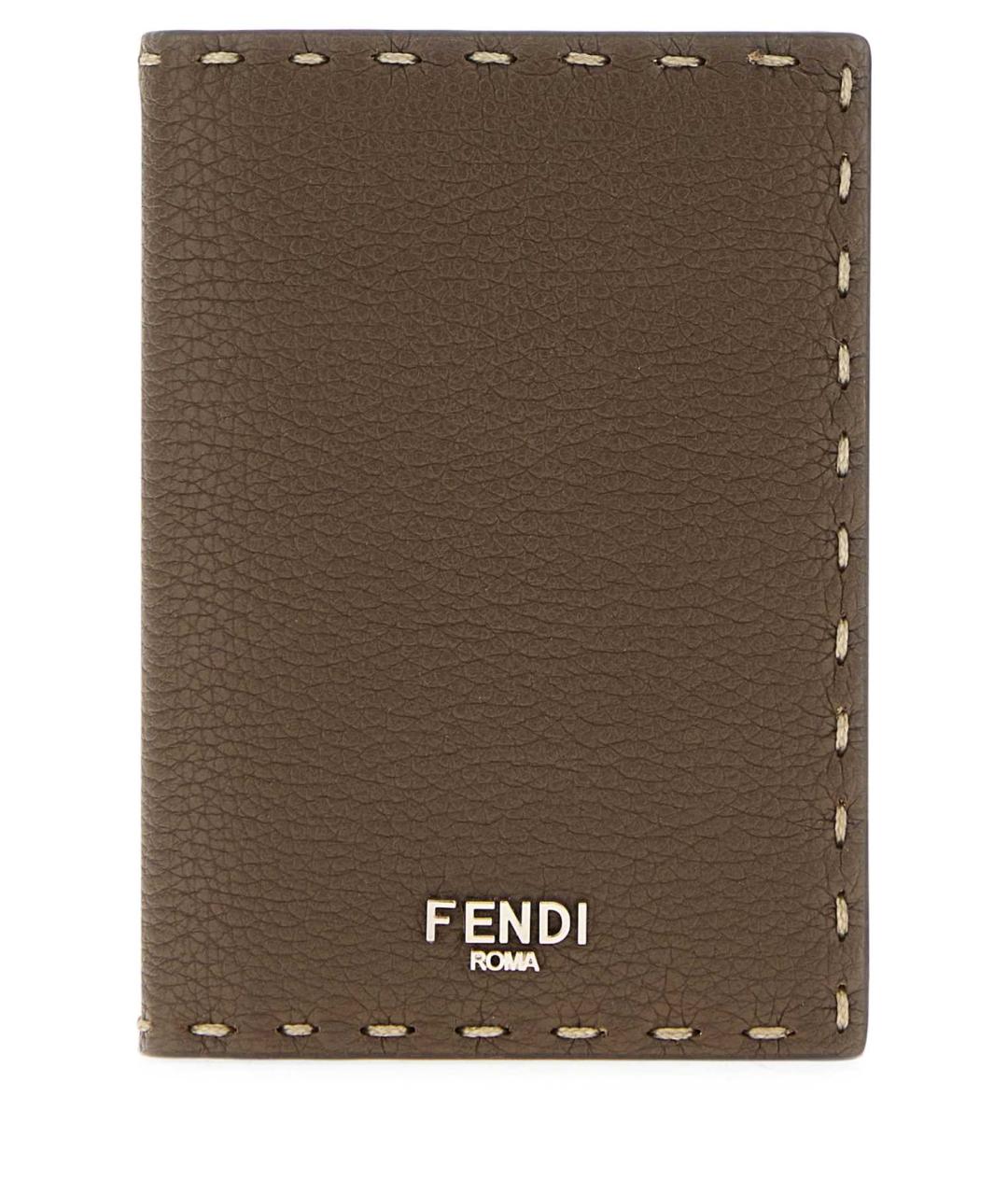 FENDI Коричневый кожаный кошелек, фото 1