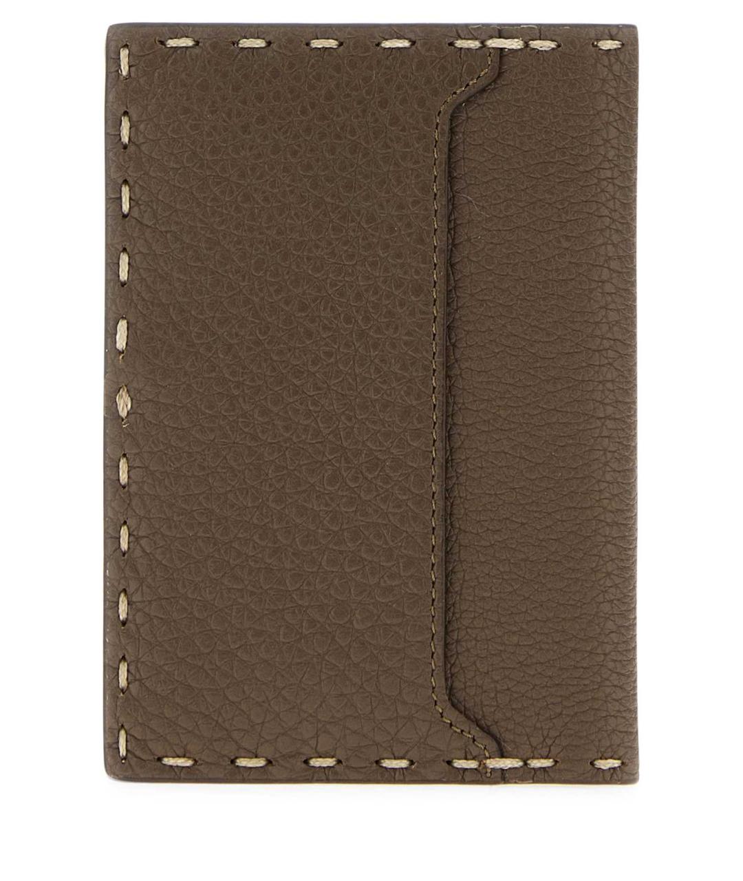 FENDI Коричневый кожаный кошелек, фото 3