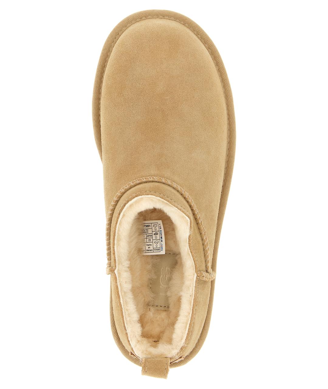 UGG AUSTRALIA Бежевые кожаные ботинки, фото 4